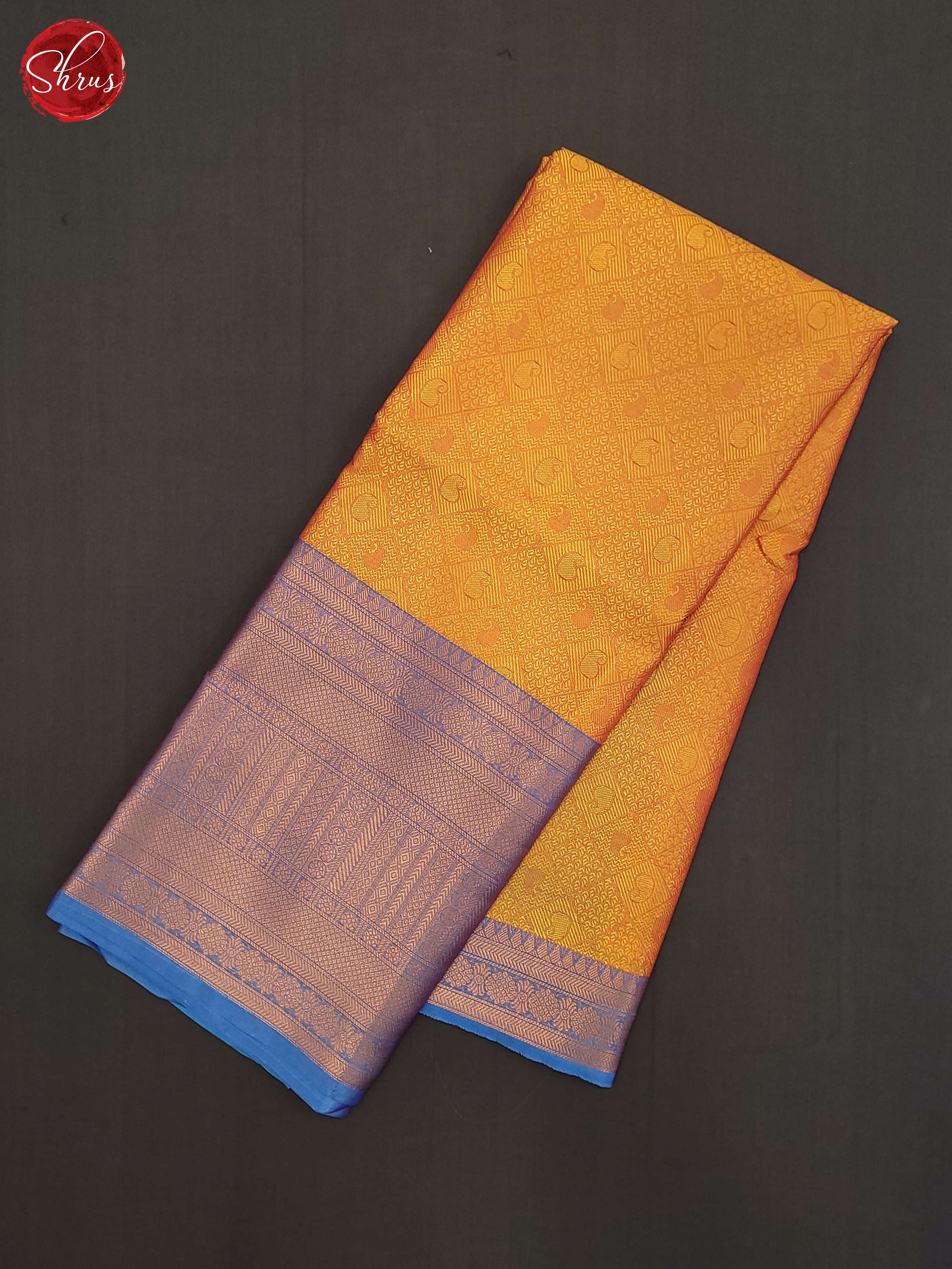 Orange & Blue - Semi Tanchoi Saree - Shop on ShrusEternity.com