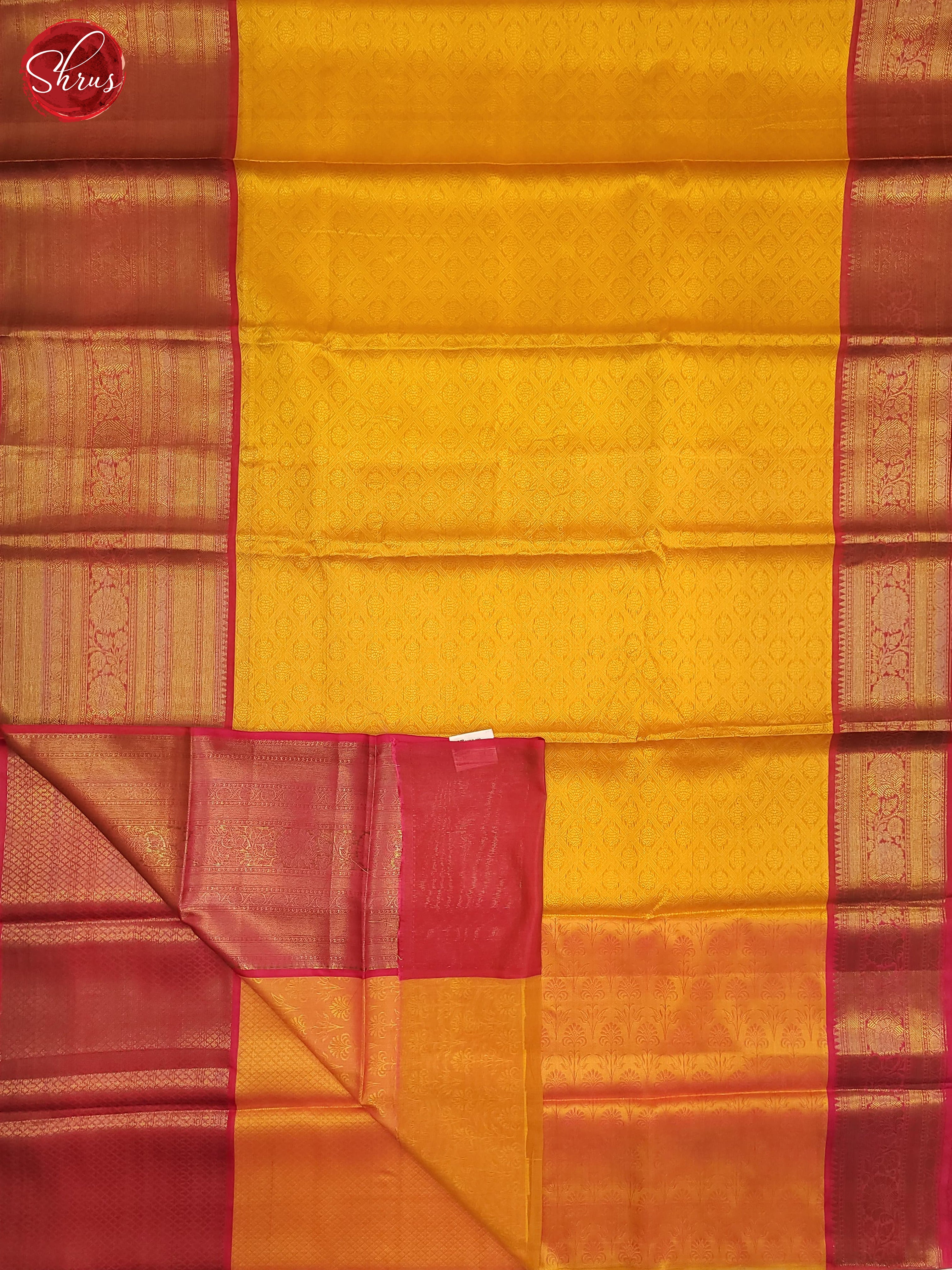 Yellow & Pink -Semi Tanchoi Saree - Shop on ShrusEternity.com