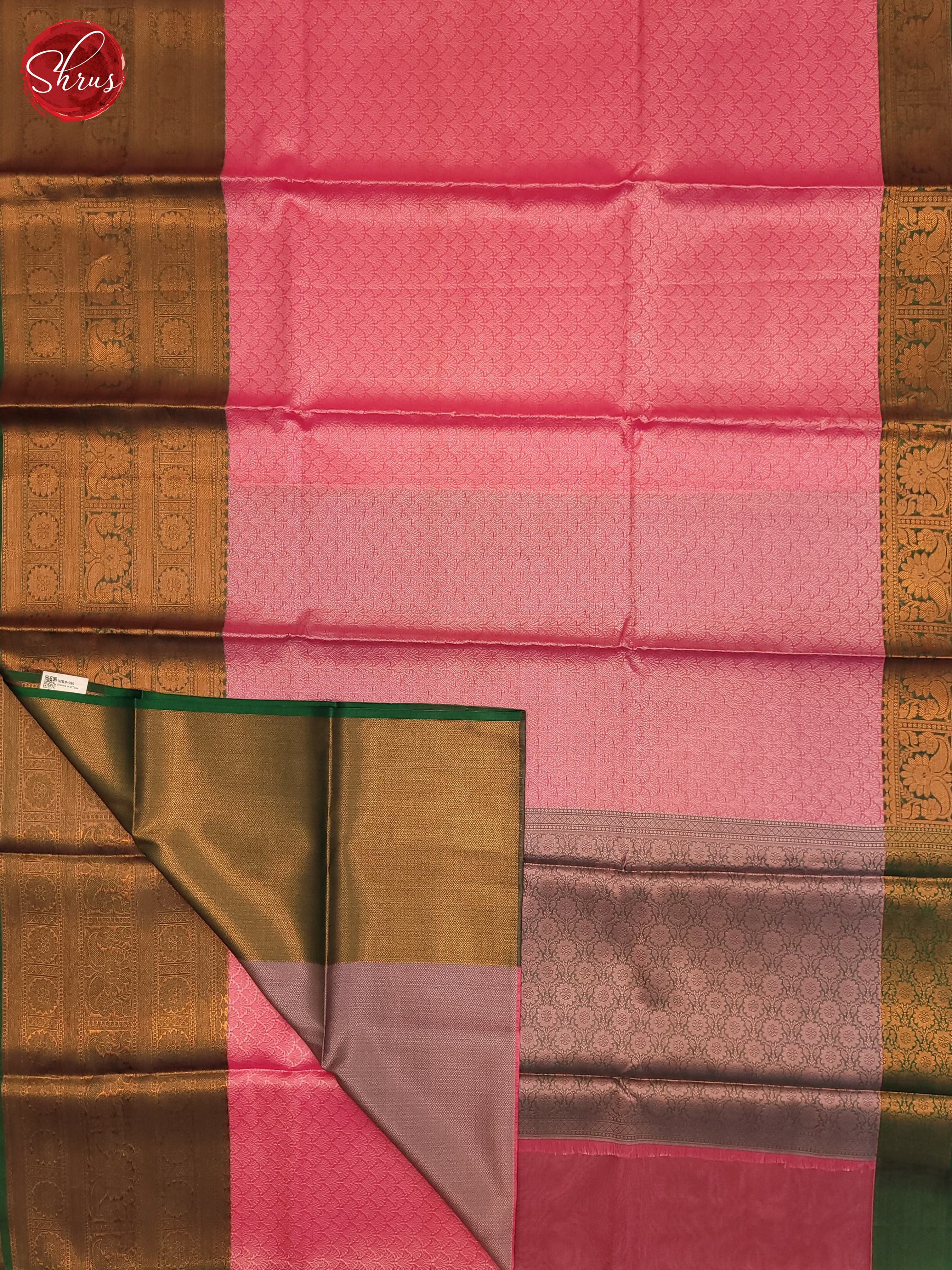 Pink & Green - Semi Tanchoi Saree - Shop on ShrusEternity.com