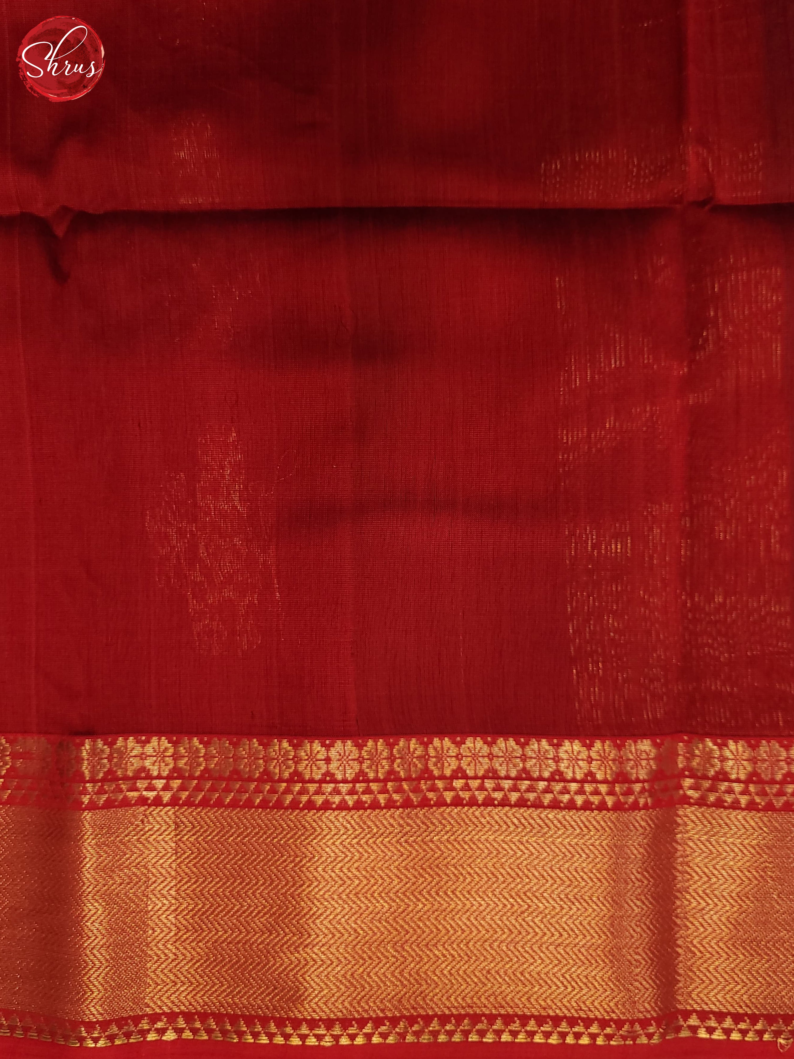 Grey & Red - Maheshwari silkcotton Saree - Shop on ShrusEternity.com