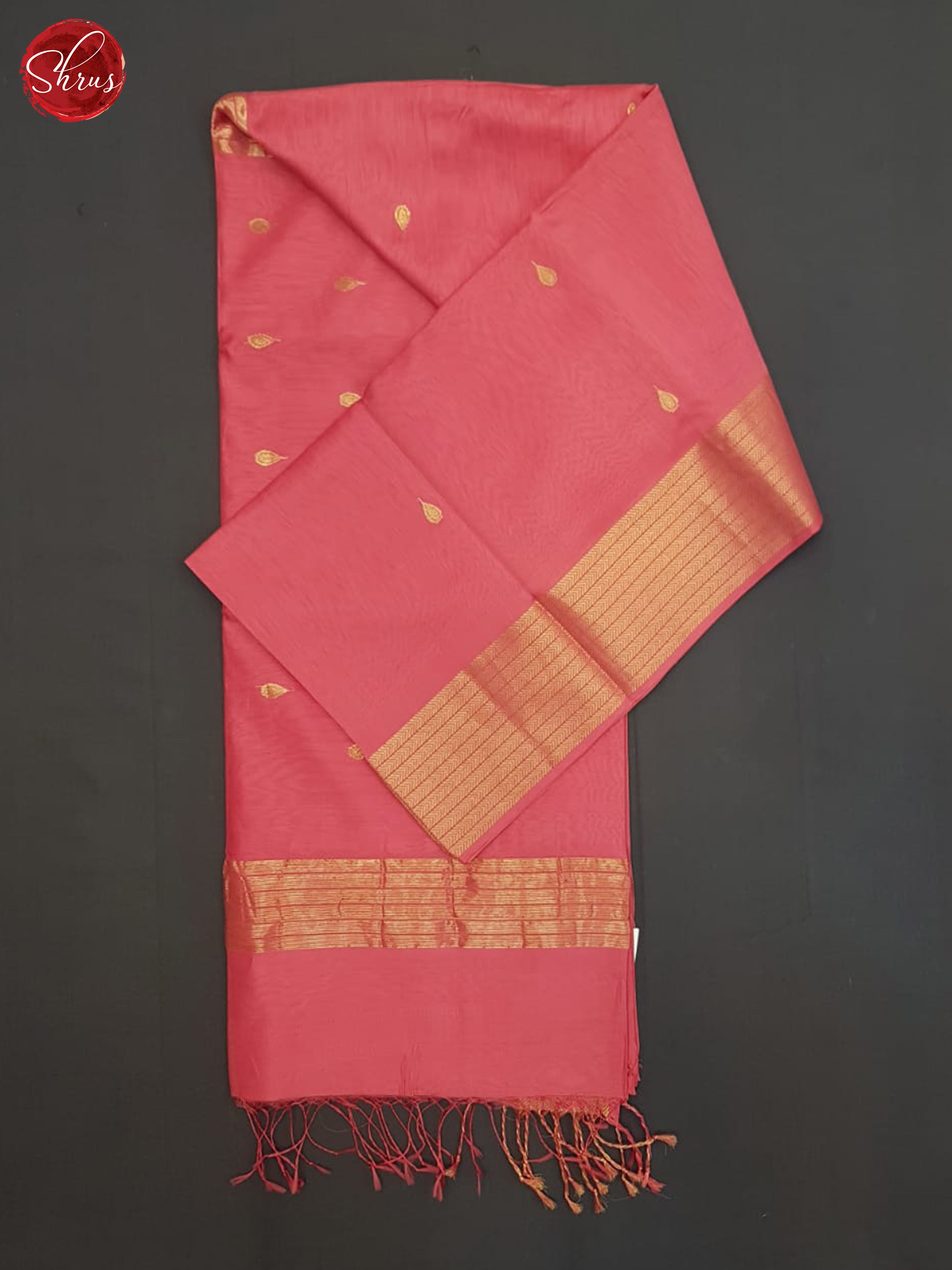 Pink(Single Tone)- Maheshwari Silk Cotton Saree - Shop on ShrusEternity.com