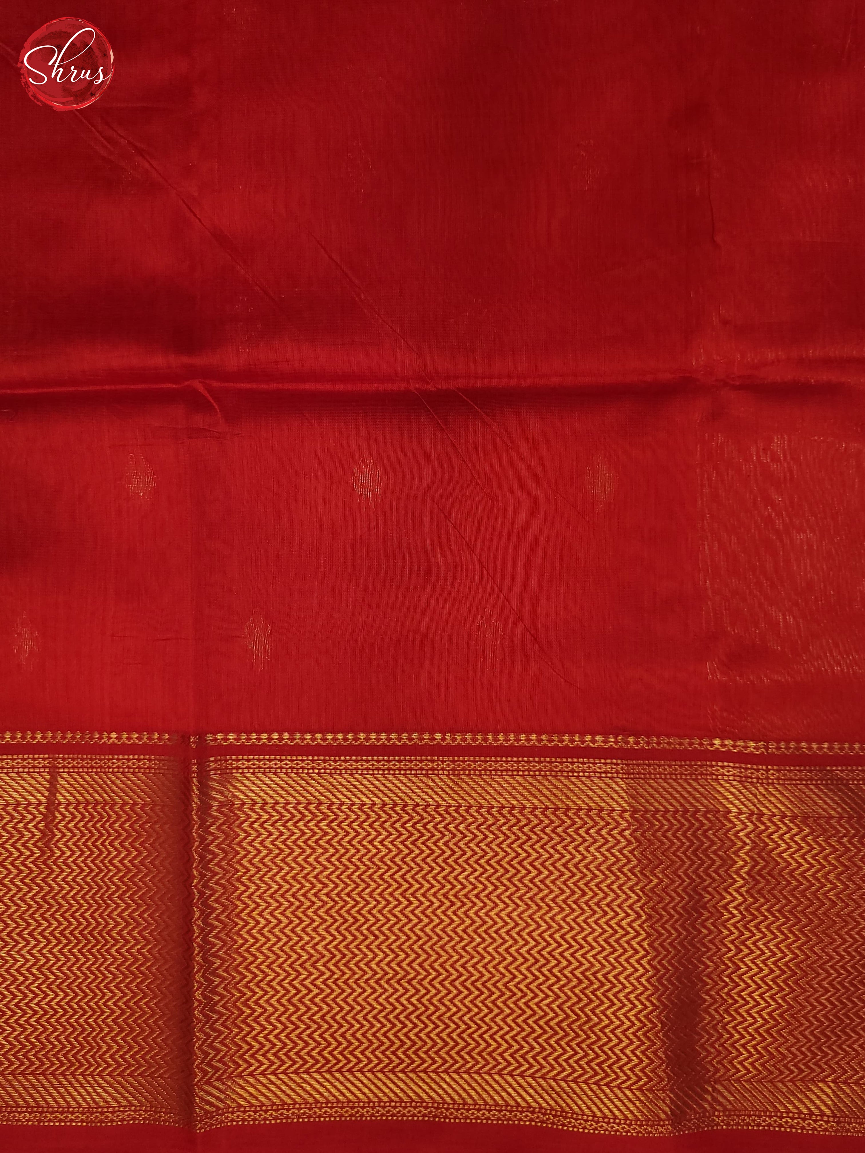 Yellow & Red- Maheshwari silkcotton Saree - Shop on ShrusEternity.com