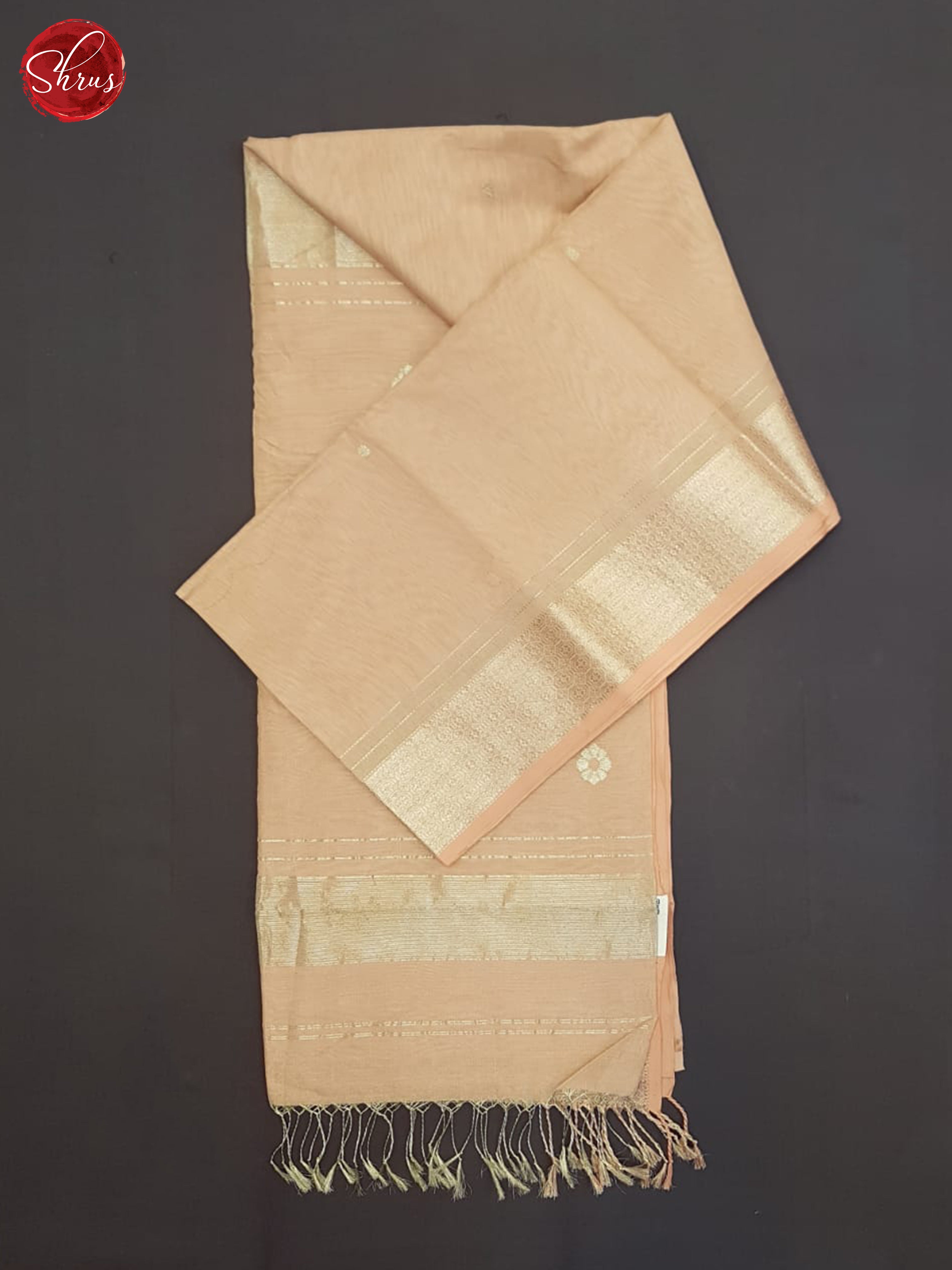 Peach(Single Tone)- Maheshwari Silk Cotton Saree - Shop on ShrusEternity.com