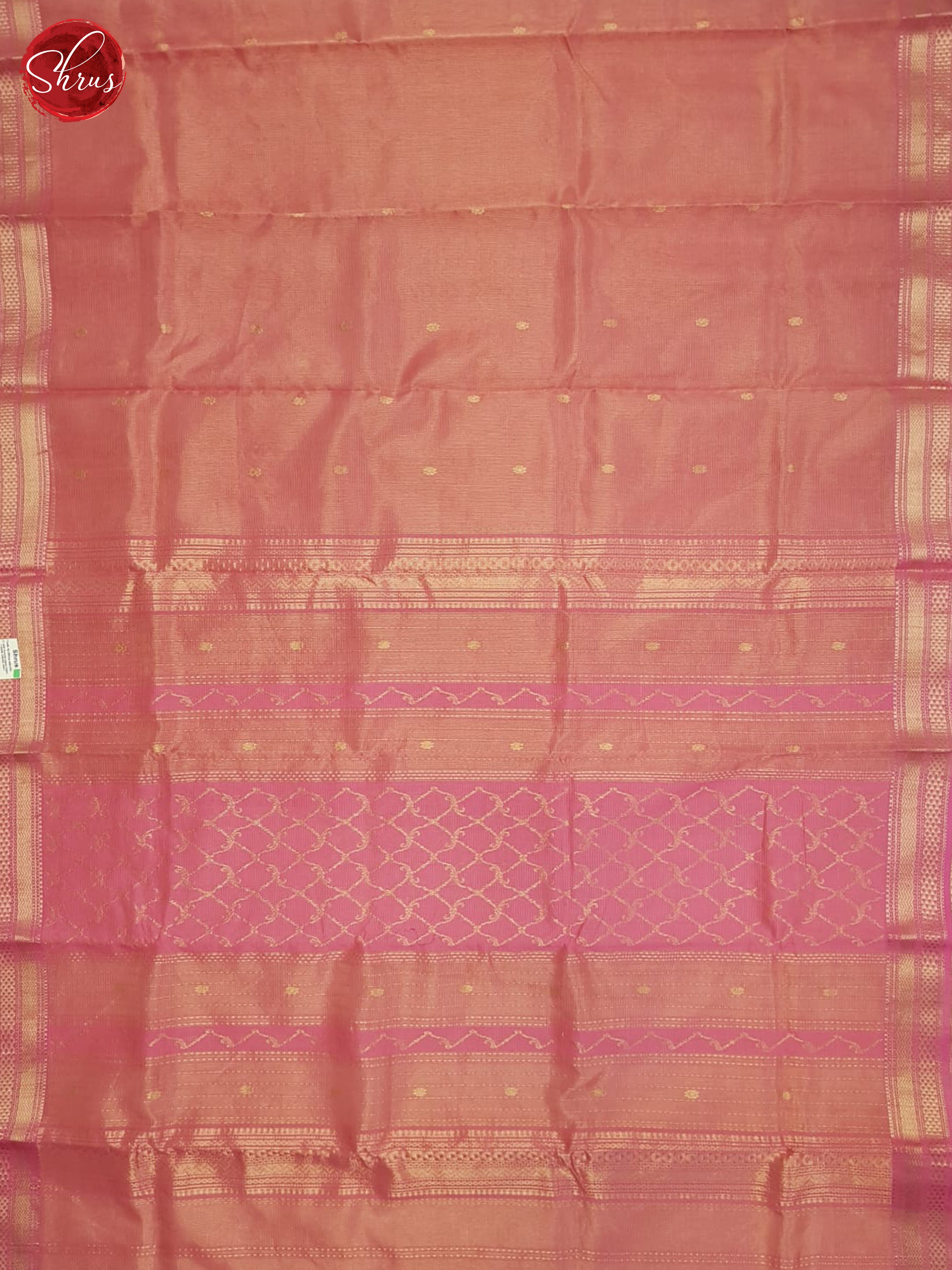 Pink(Single Tone)-Maheshwari Silk cotton Saree - Shop on ShrusEternity.com