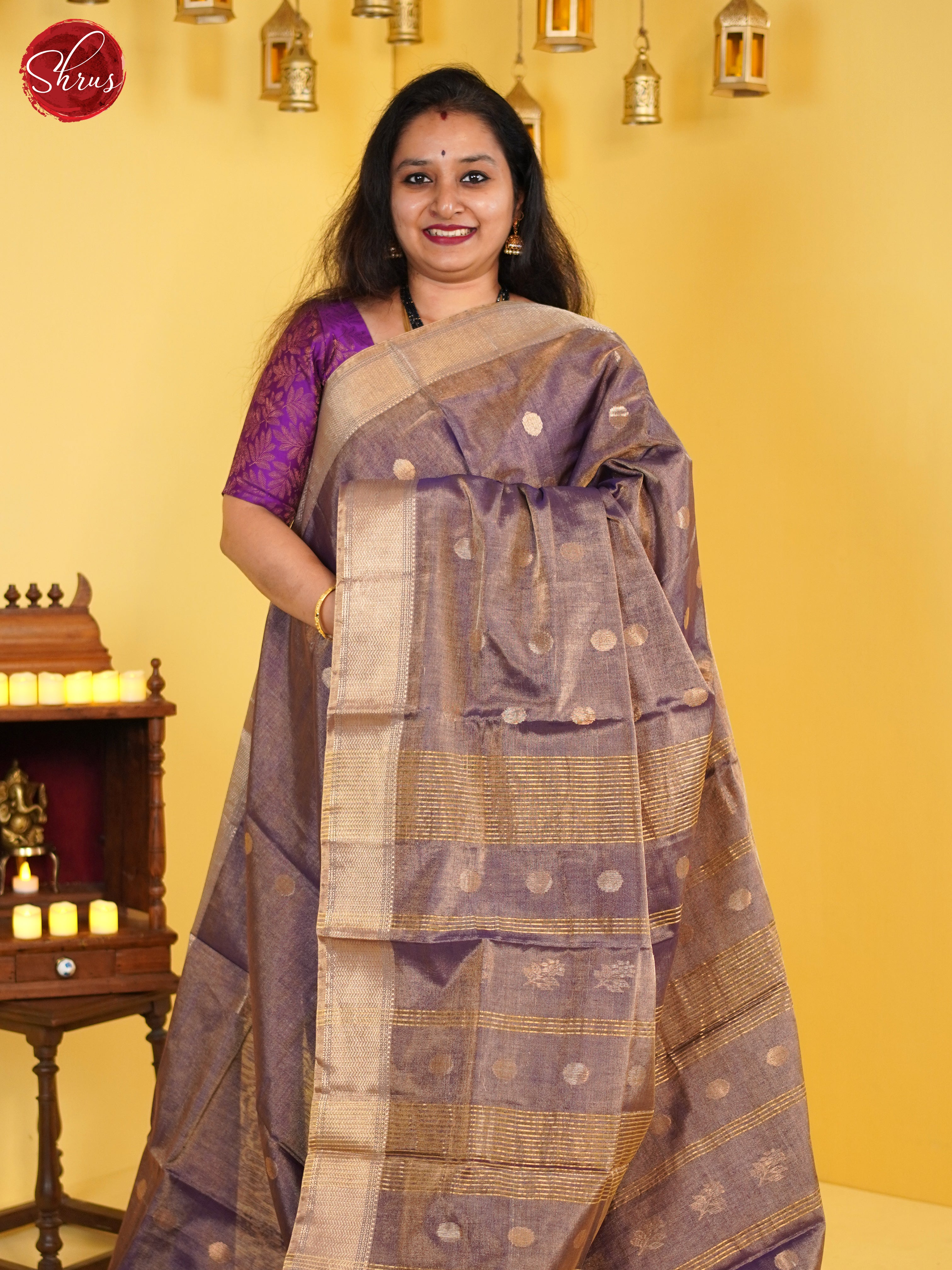 Light Purple(Single Tone) - Maheshwari silkcotton Saree - Shop on ShrusEternity.com