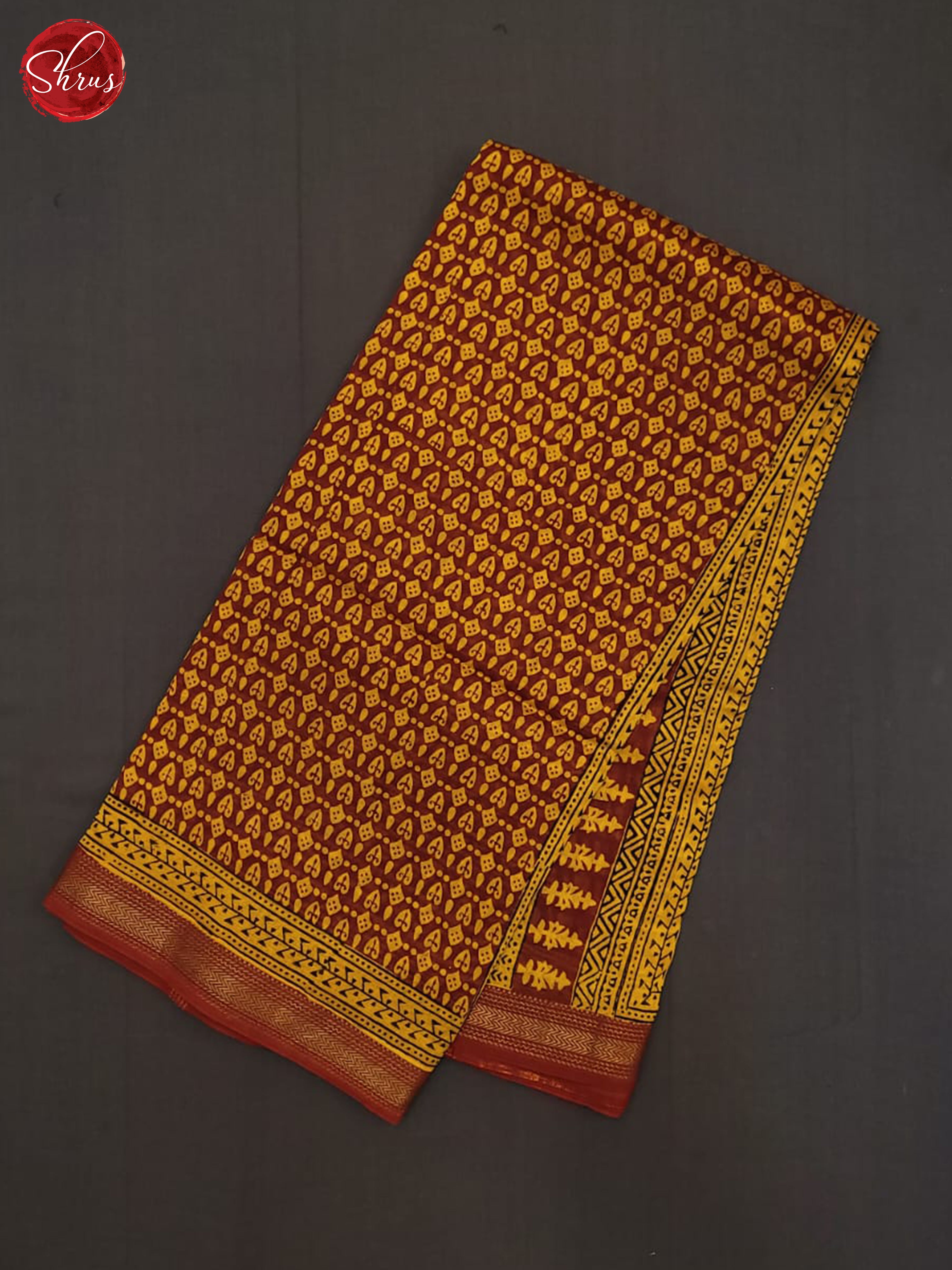 mustard and maroon- Maheshwari SIlk Cotton - Shop on ShrusEternity.com
