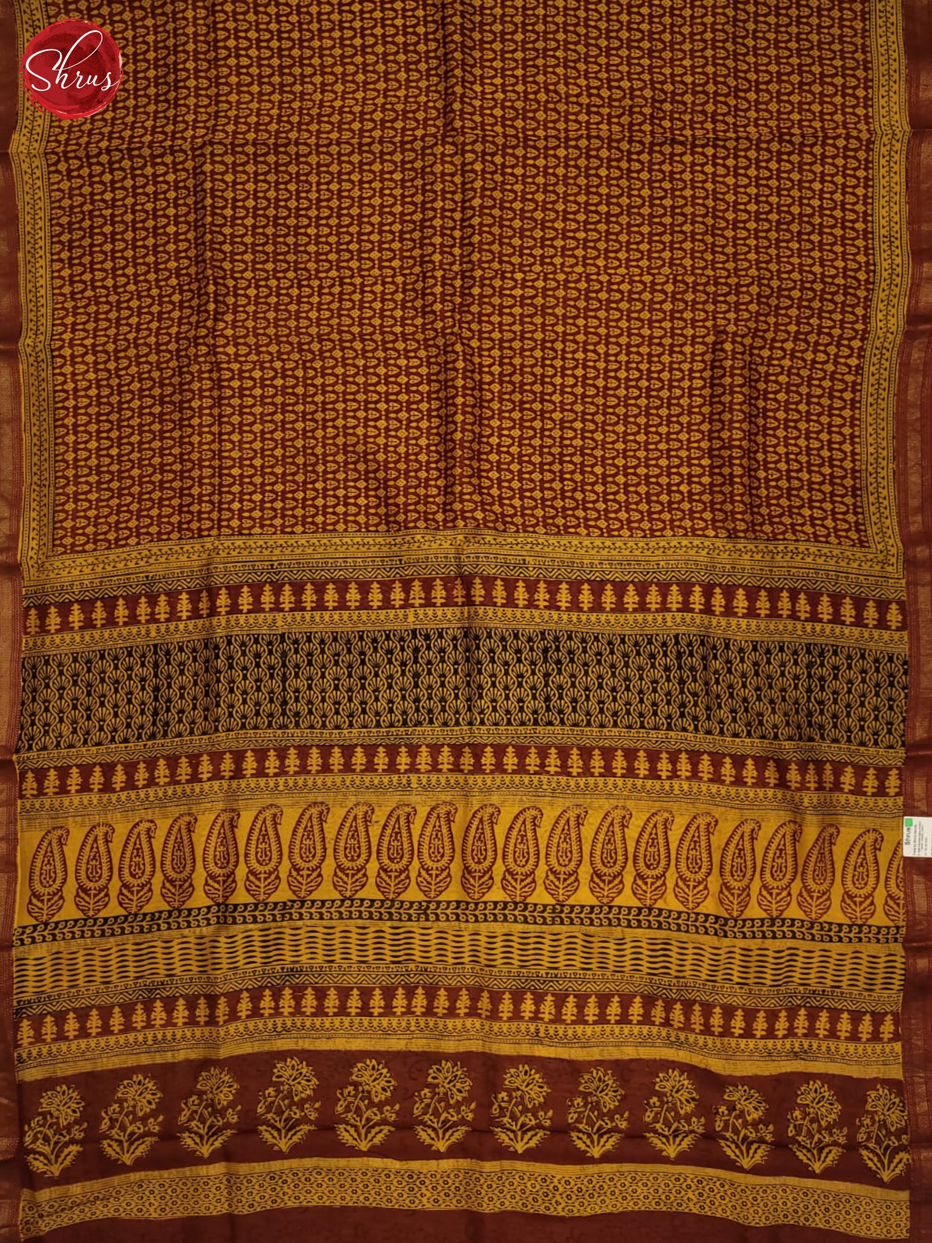 mustard and maroon- Maheshwari SIlk Cotton - Shop on ShrusEternity.com