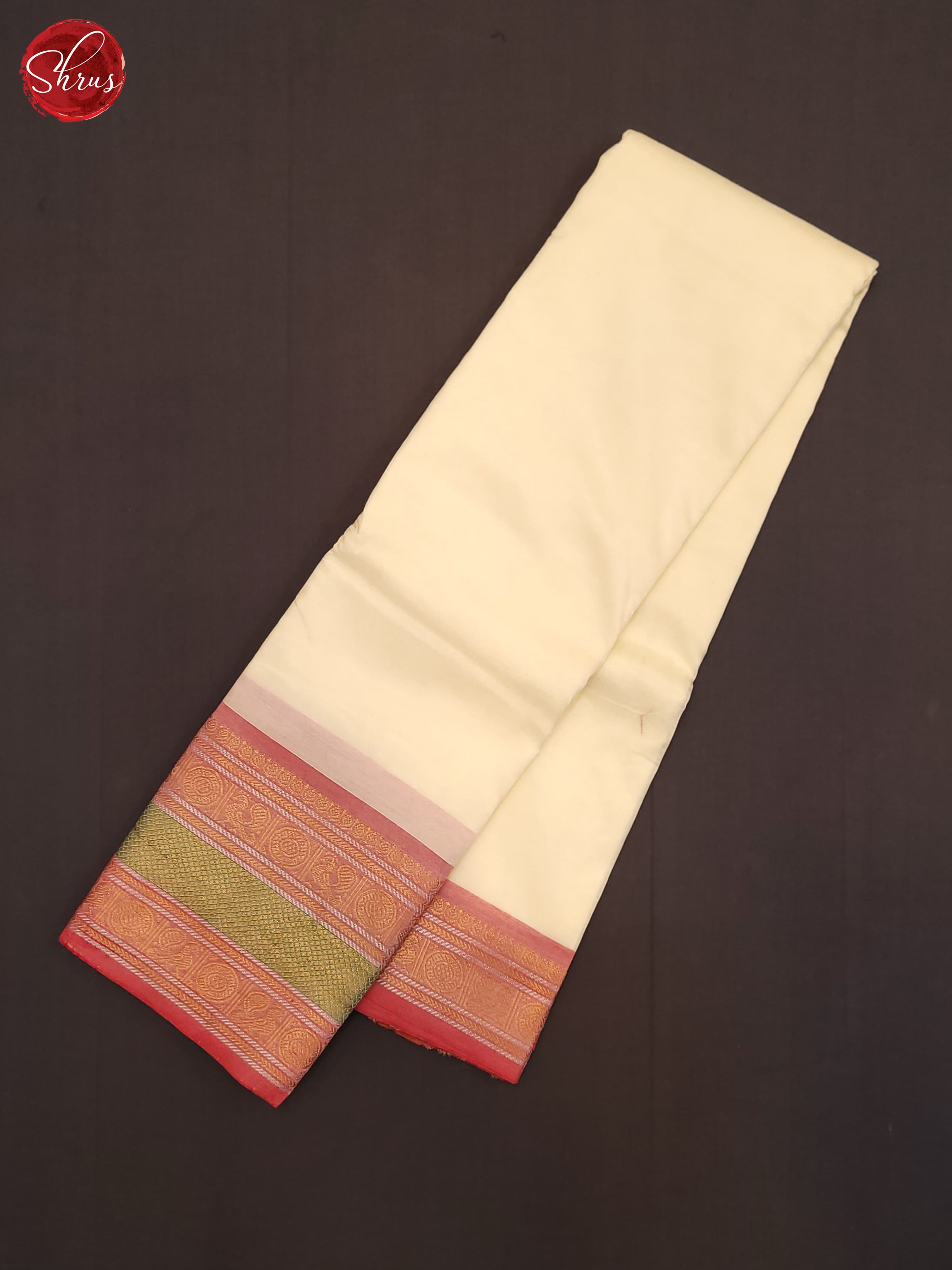 Cream & Pink - Silkcotton-halfpure Saree - Shop on ShrusEternity.com