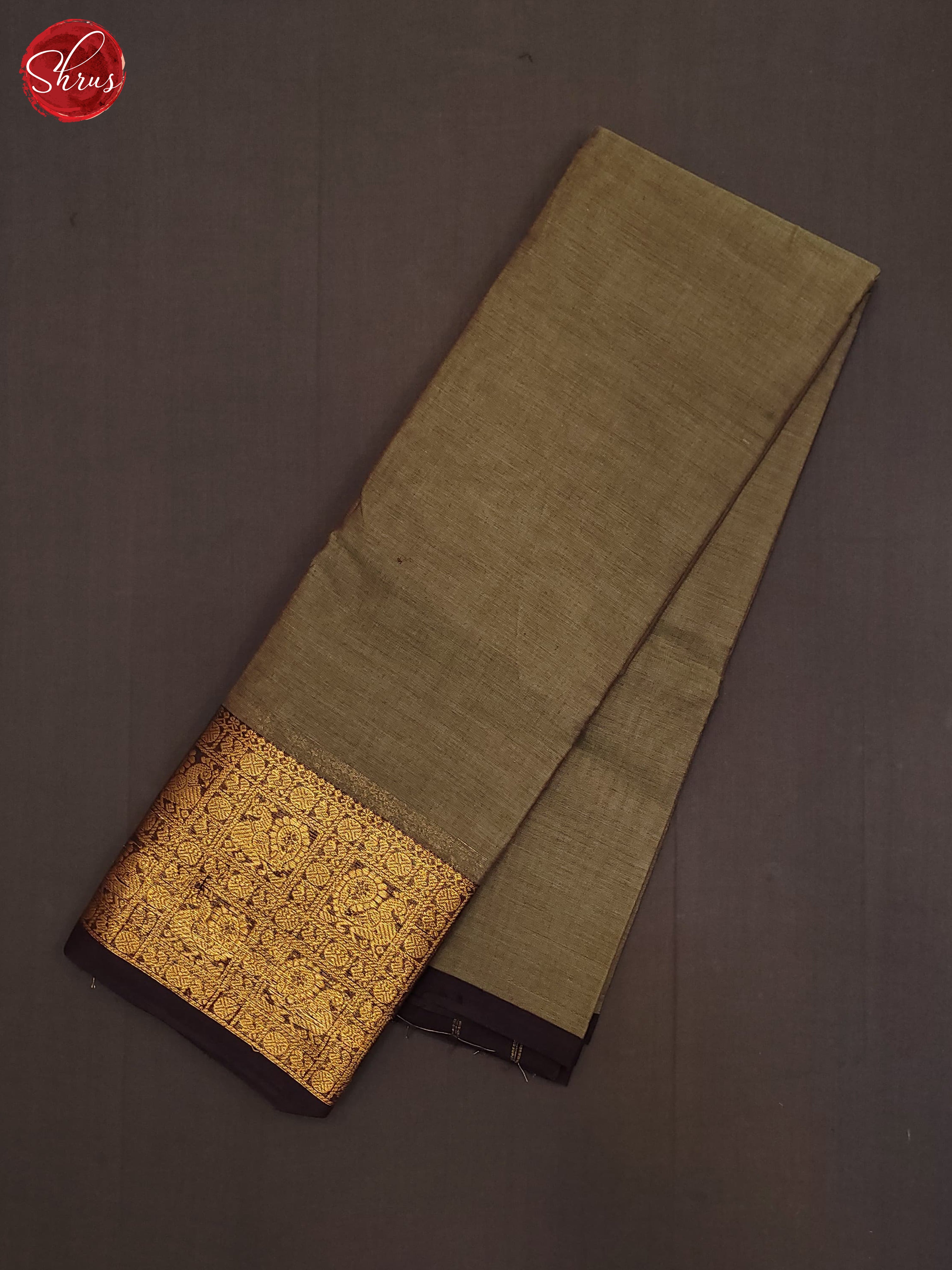 Army Green & Black - Chettinad Cotton Saree - Shop on ShrusEternity.com