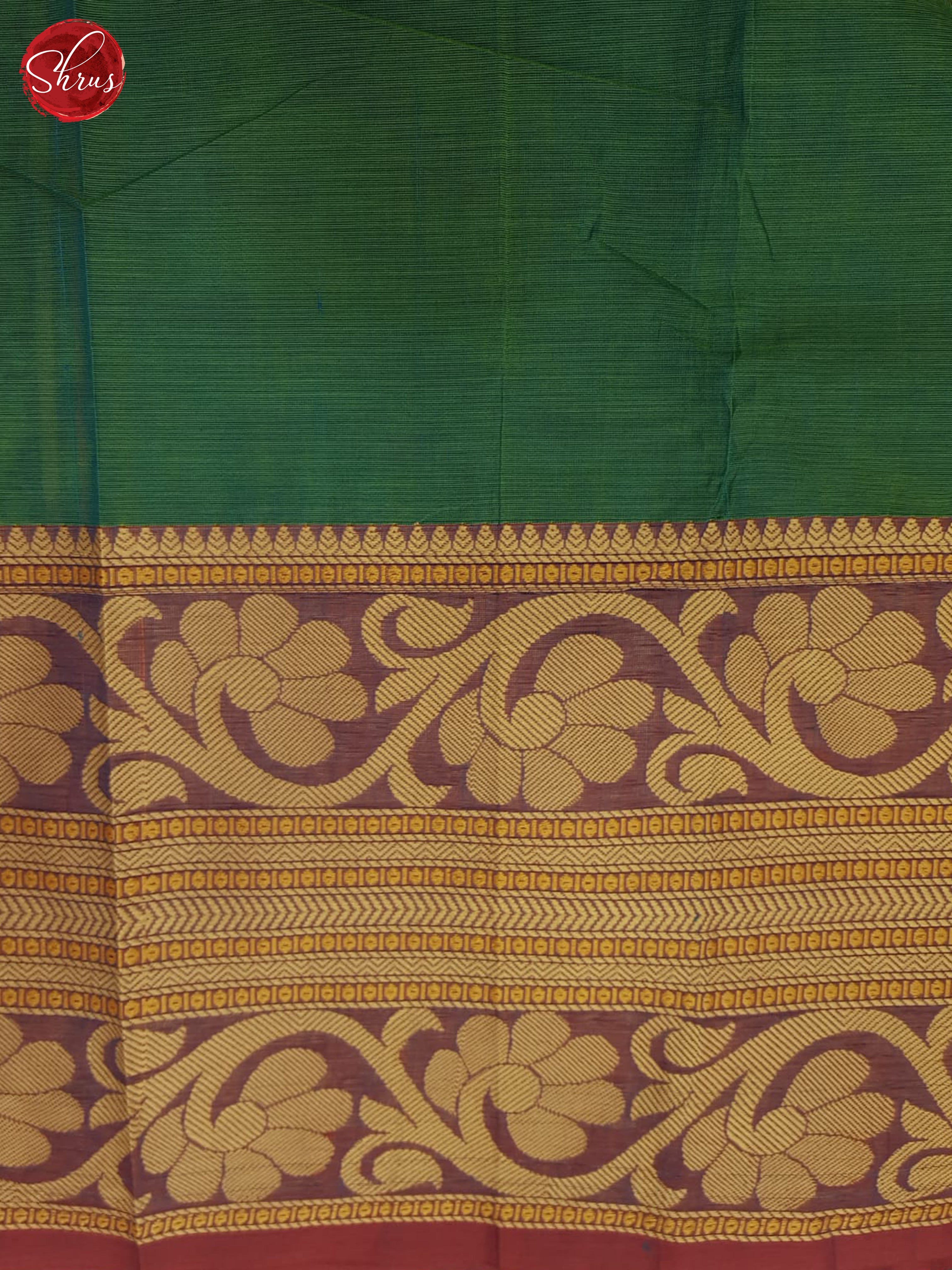 Green & Blue- Kanchi Cotton Saree - Shop on ShrusEternity.com