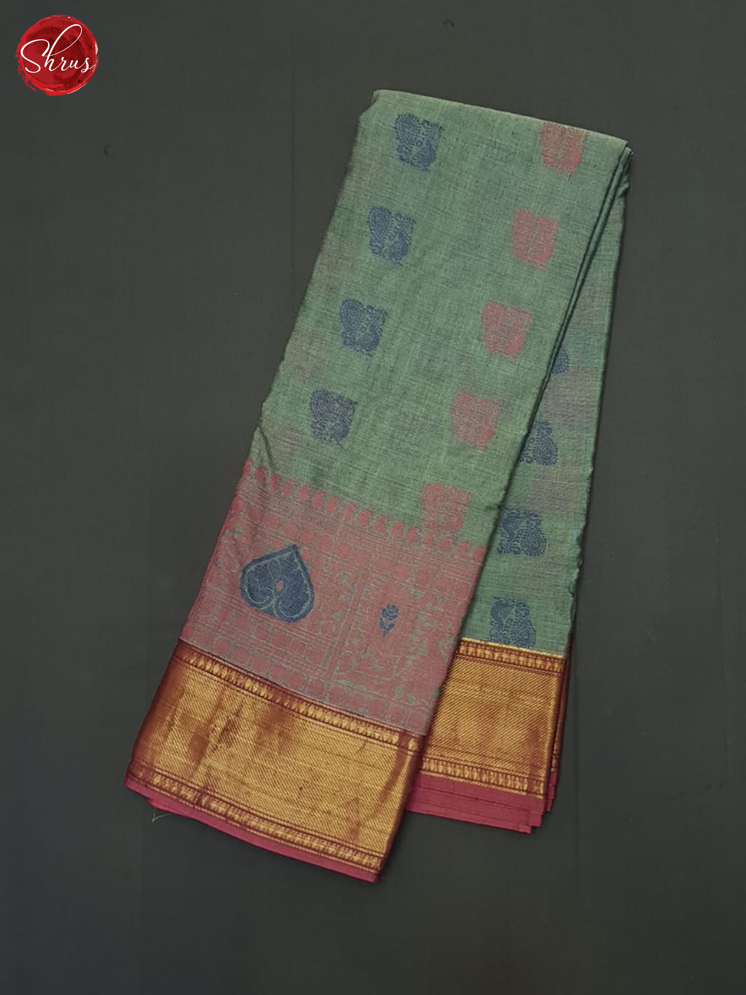 Grey And Pink- Kanchi Cotton Saree - Shop on ShrusEternity.com