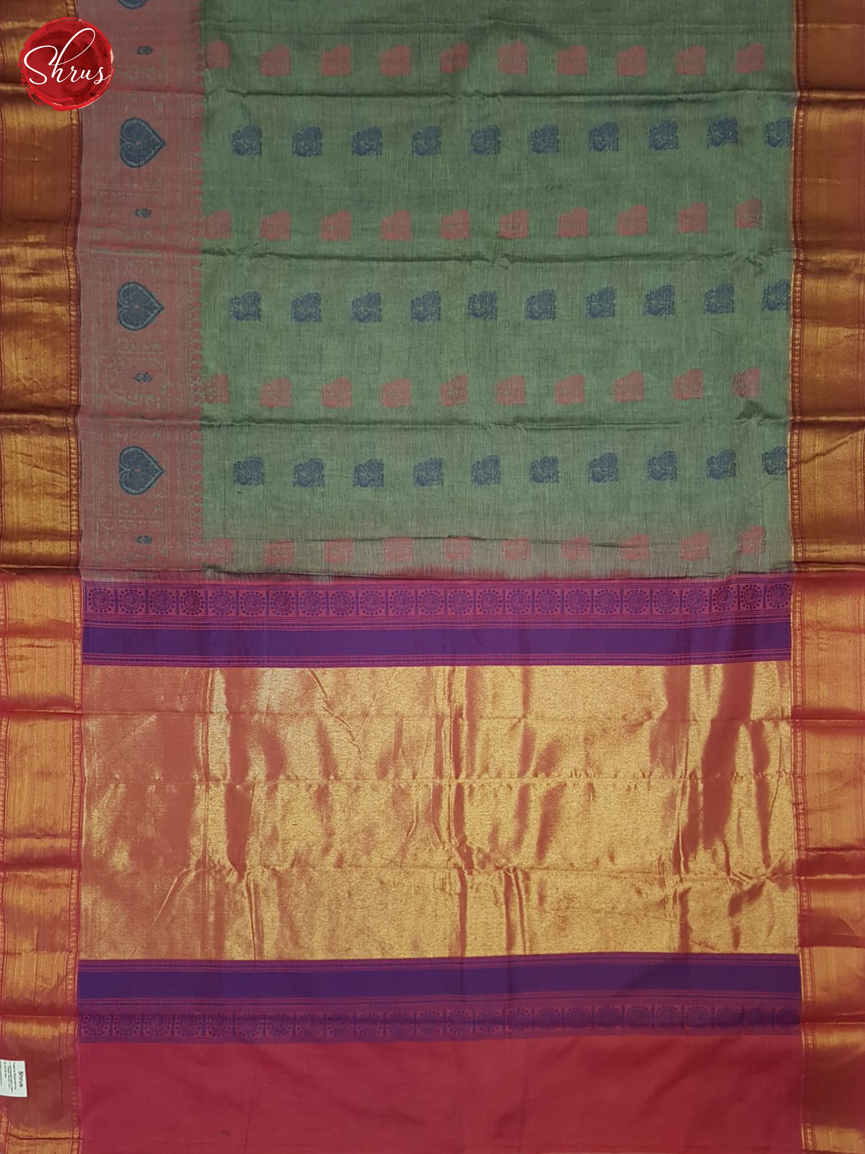 Grey And Pink- Kanchi Cotton Saree - Shop on ShrusEternity.com