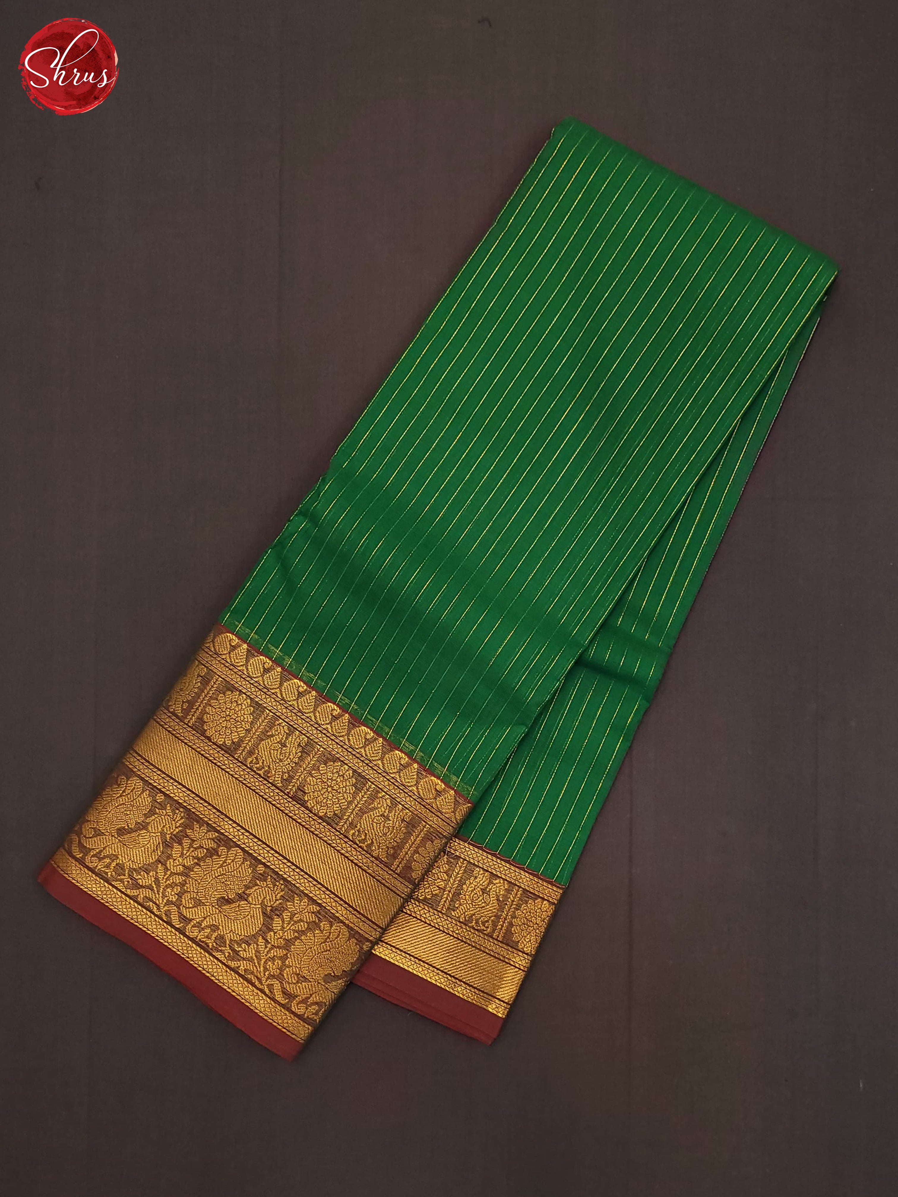 Green & Brown - Kanchi Cotton Saree - Shop on ShrusEternity.com