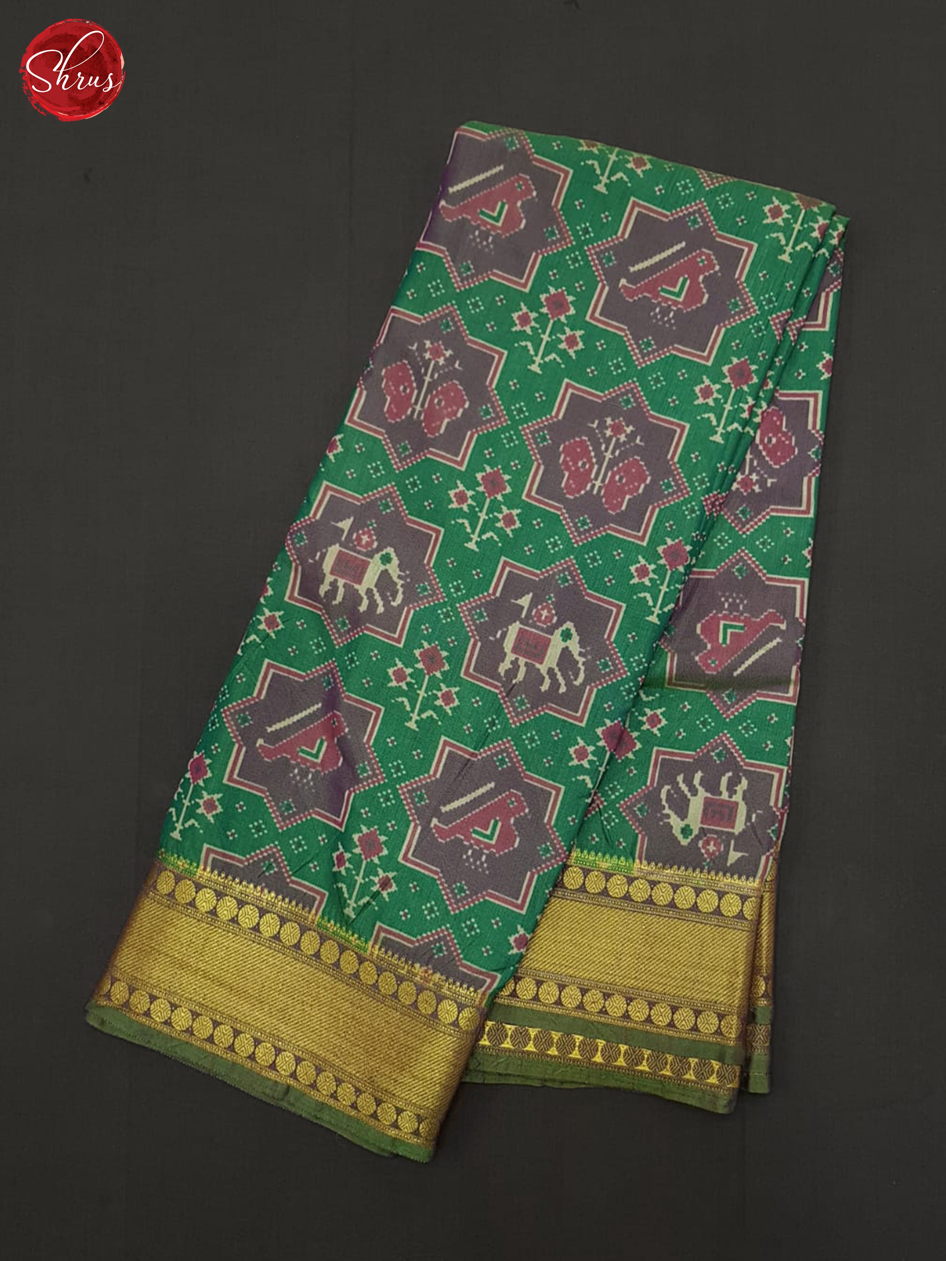 Green & Purple- Semi Patola Saree - Shop on ShrusEternity.com