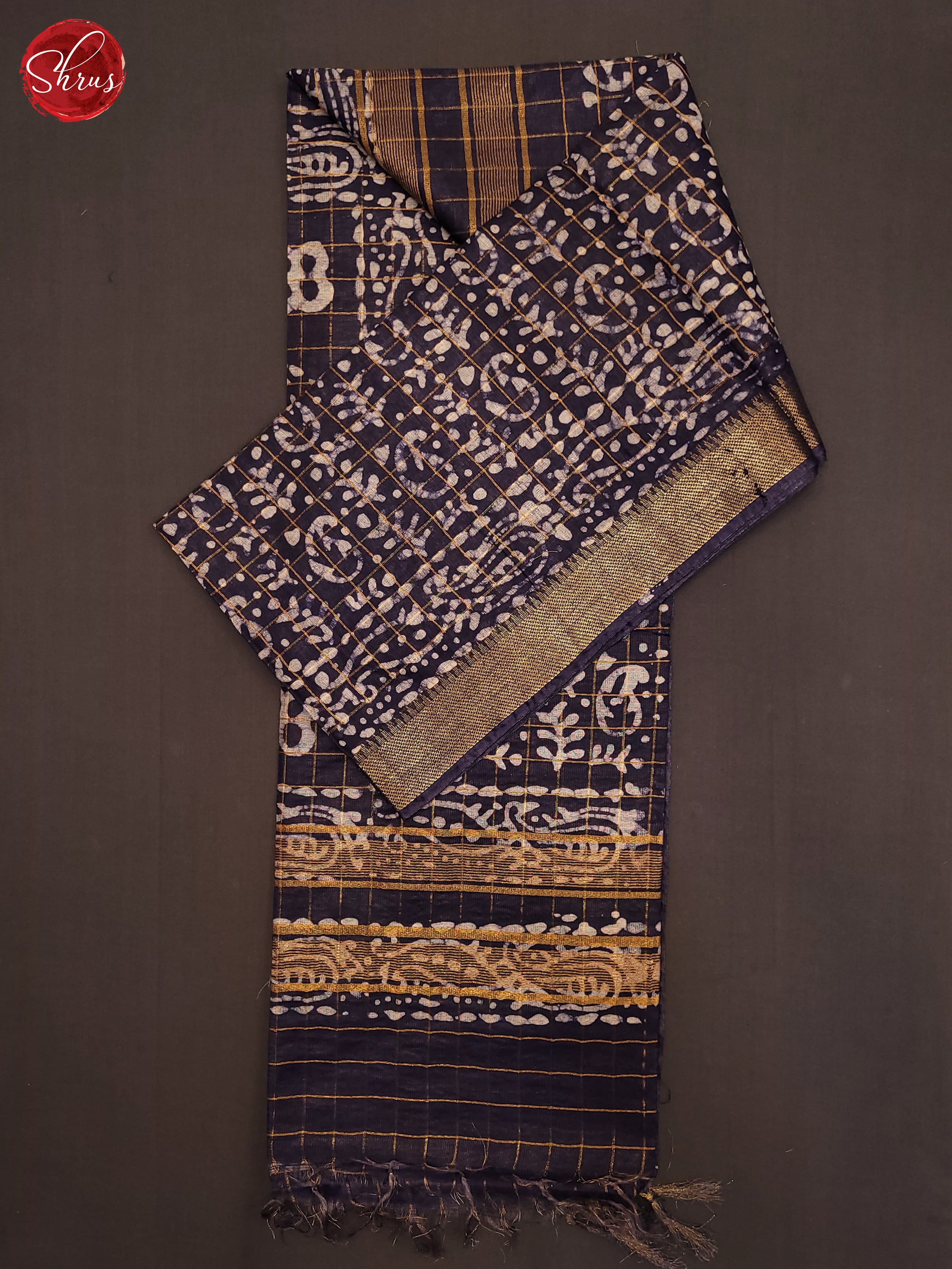 Navy Blue(Single Tone) - Bhatik Saree - Shop on ShrusEternity.com