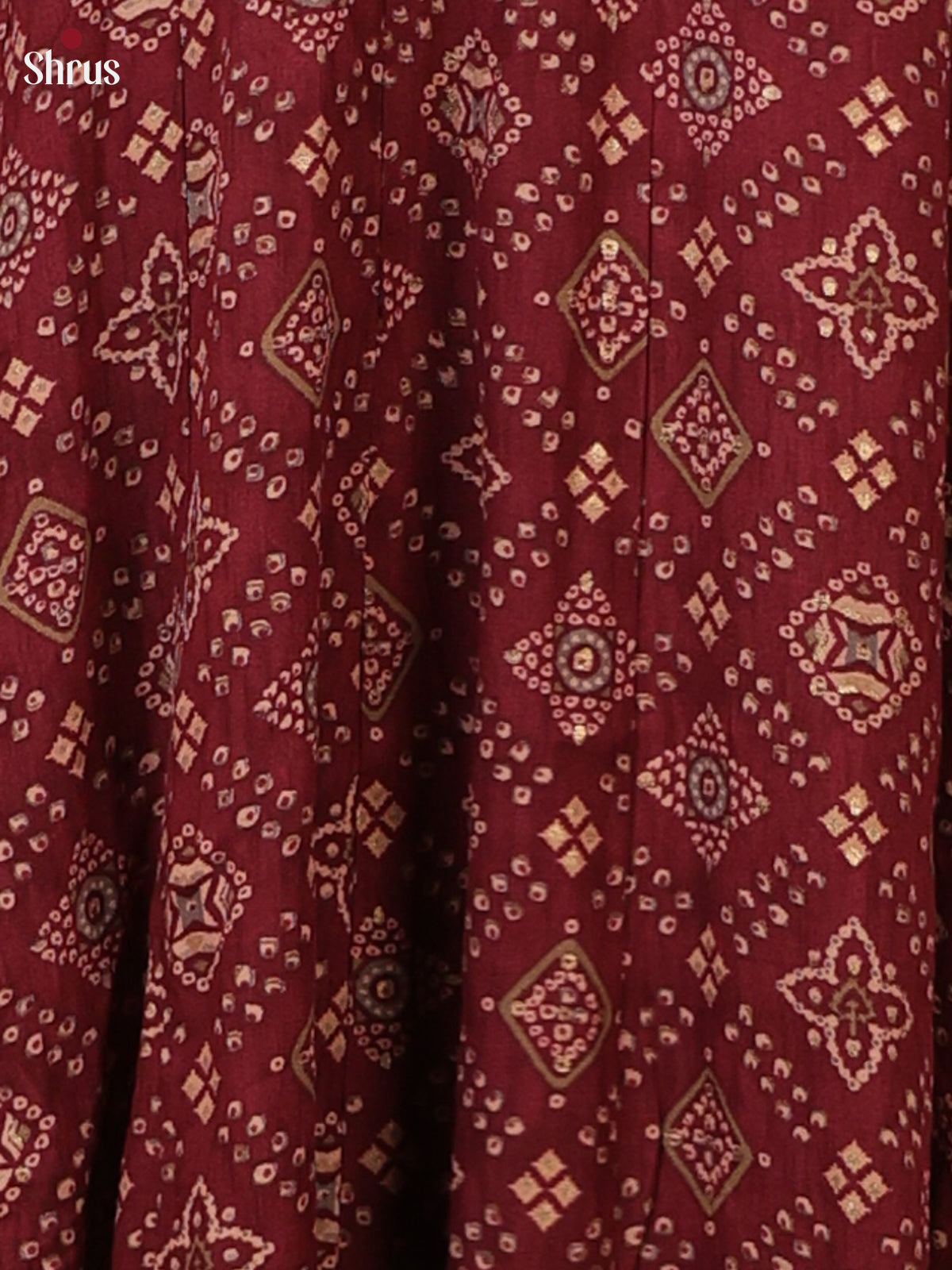 Brown -Rayon Printed anarkali Readymade kurti - Shop on ShrusEternity.com