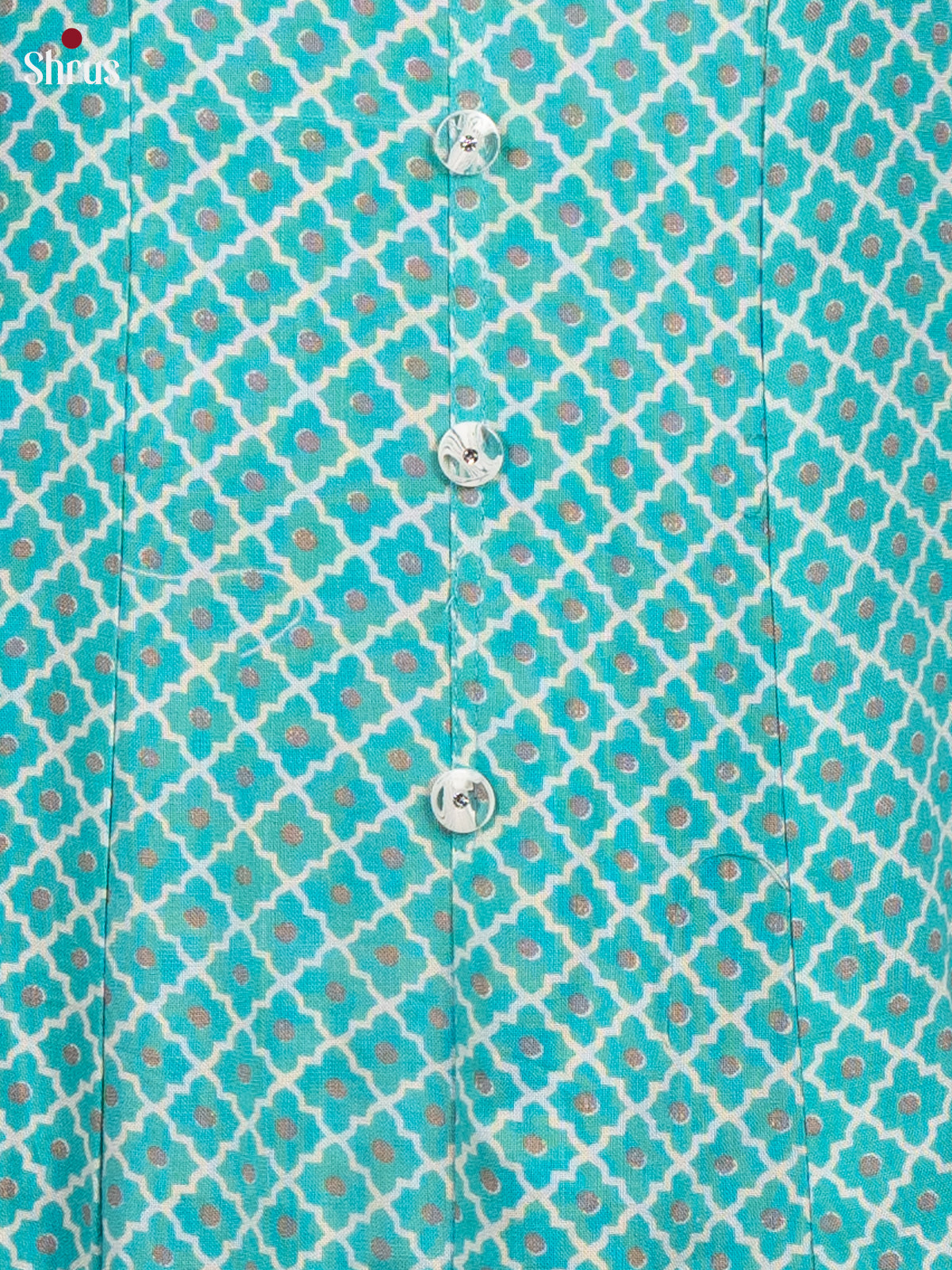 Blue -Anarkali printed Readymade Kurti - Shop on ShrusEternity.com