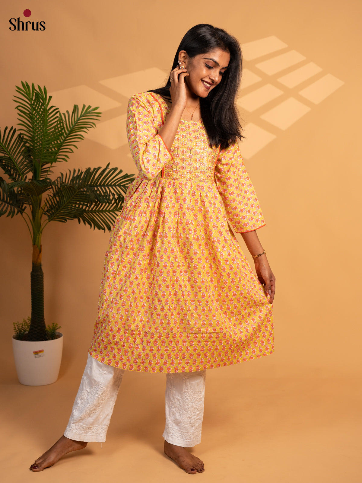 Mustard - Readymade Kurti - Shop on ShrusEternity.com
