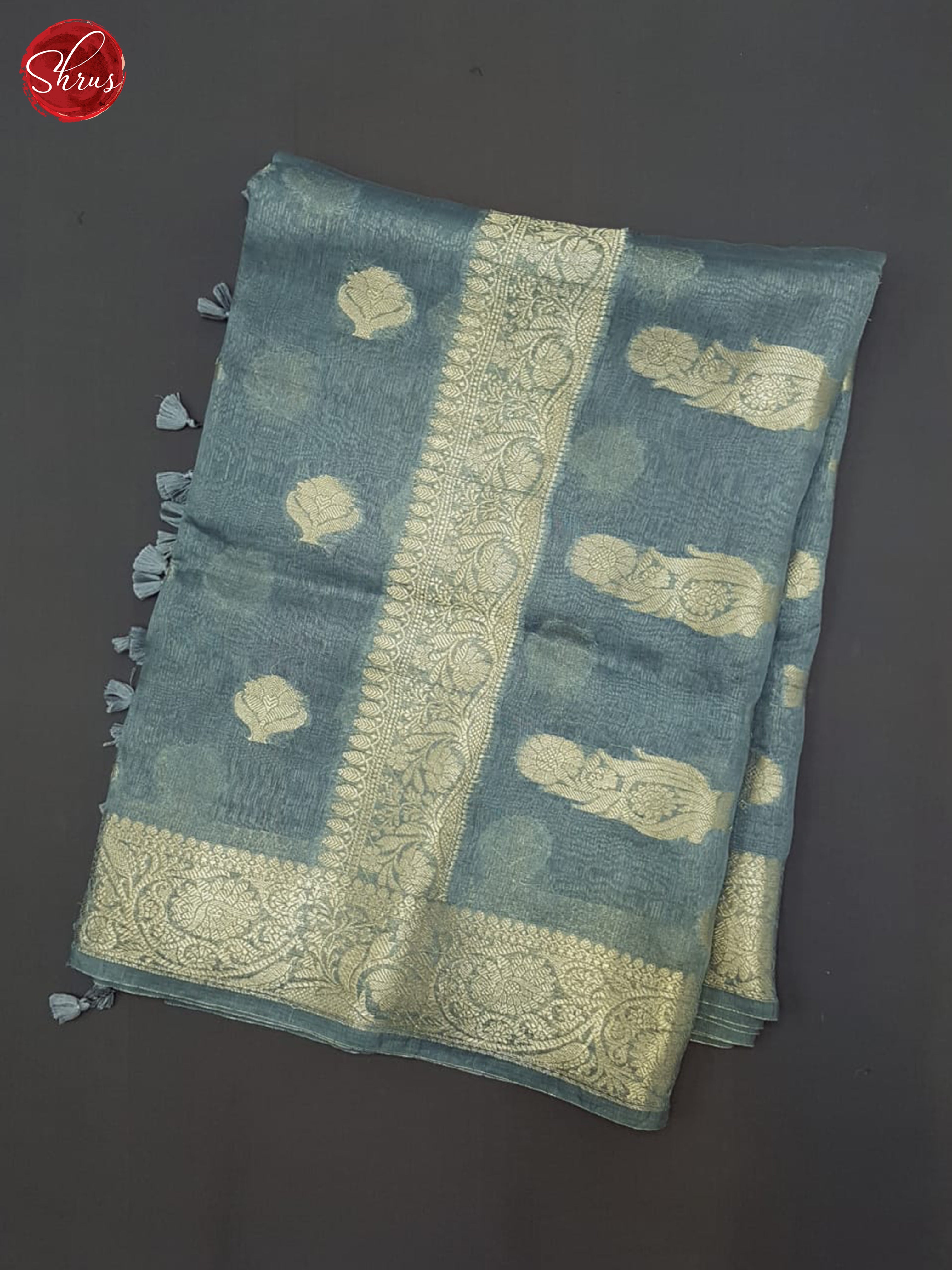 BJS09182 - Linen silk Saree - Shop on ShrusEternity.com