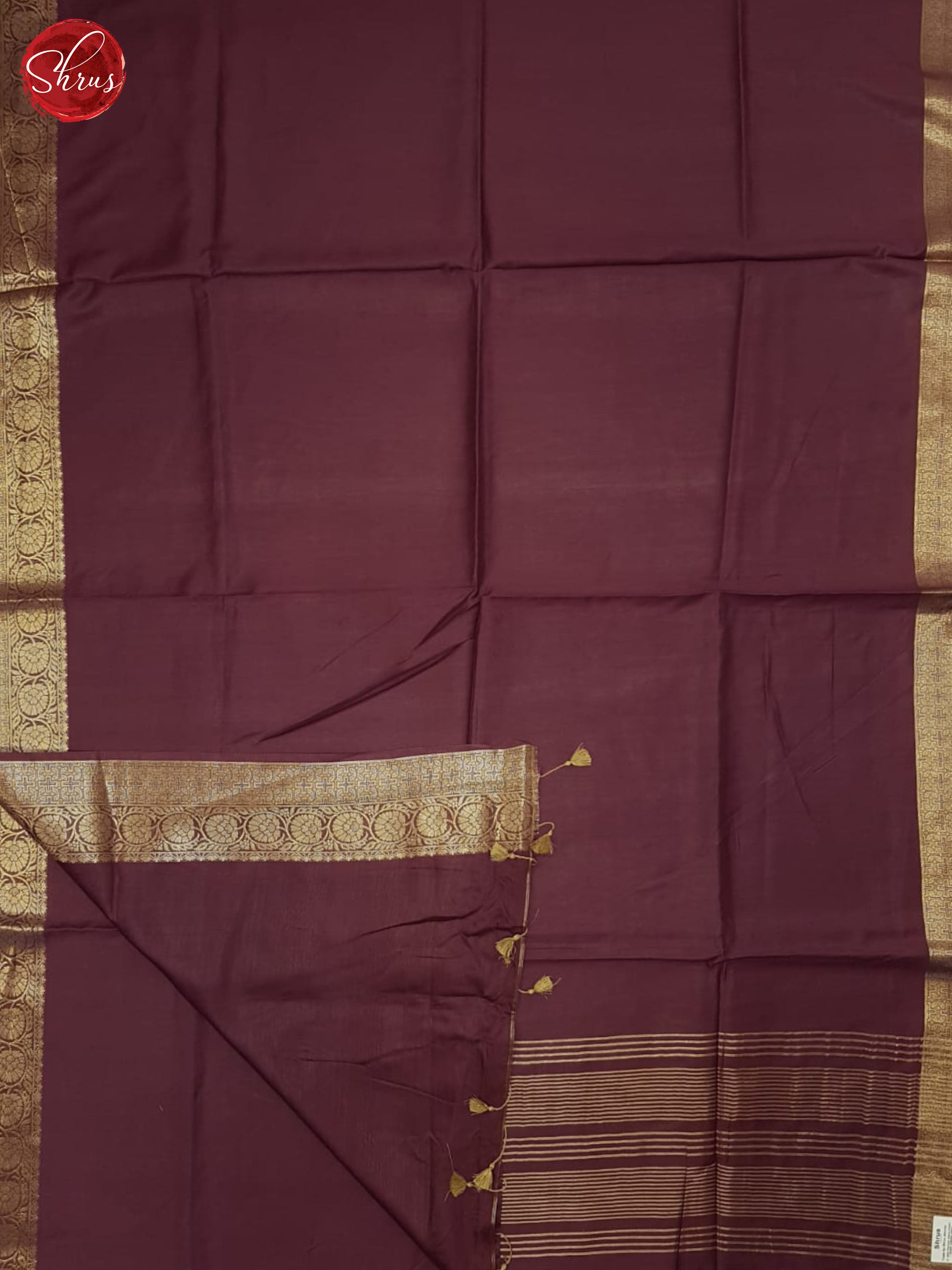 Brown(Single Tone)- Semi Crepe Saree - Shop on ShrusEternity.com