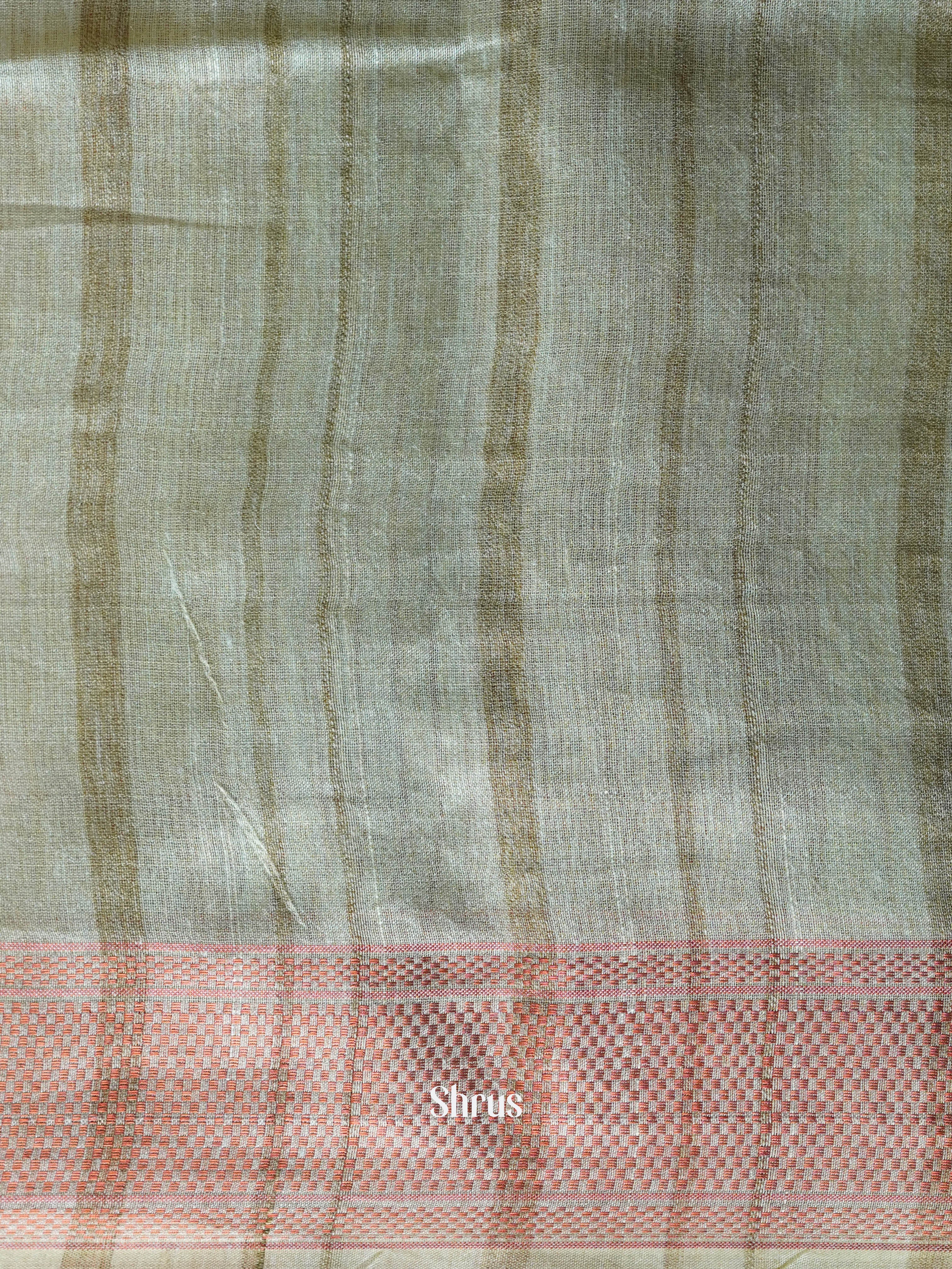 Green(Single Tone) - Semi Tussar Saree - Shop on ShrusEternity.com