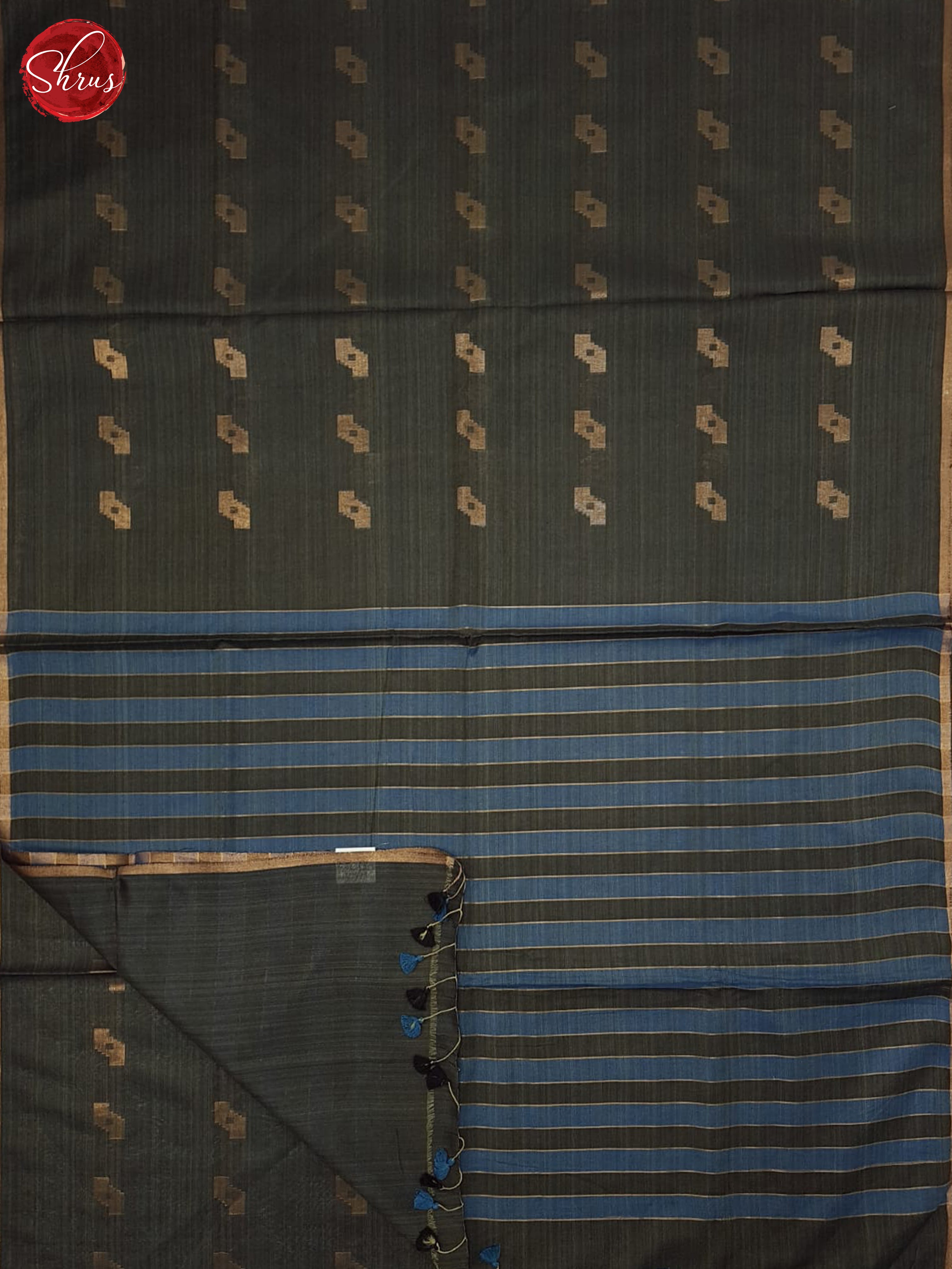 Grey(Single Tone) - Semi Tussar Saree - Shop on ShrusEternity.com