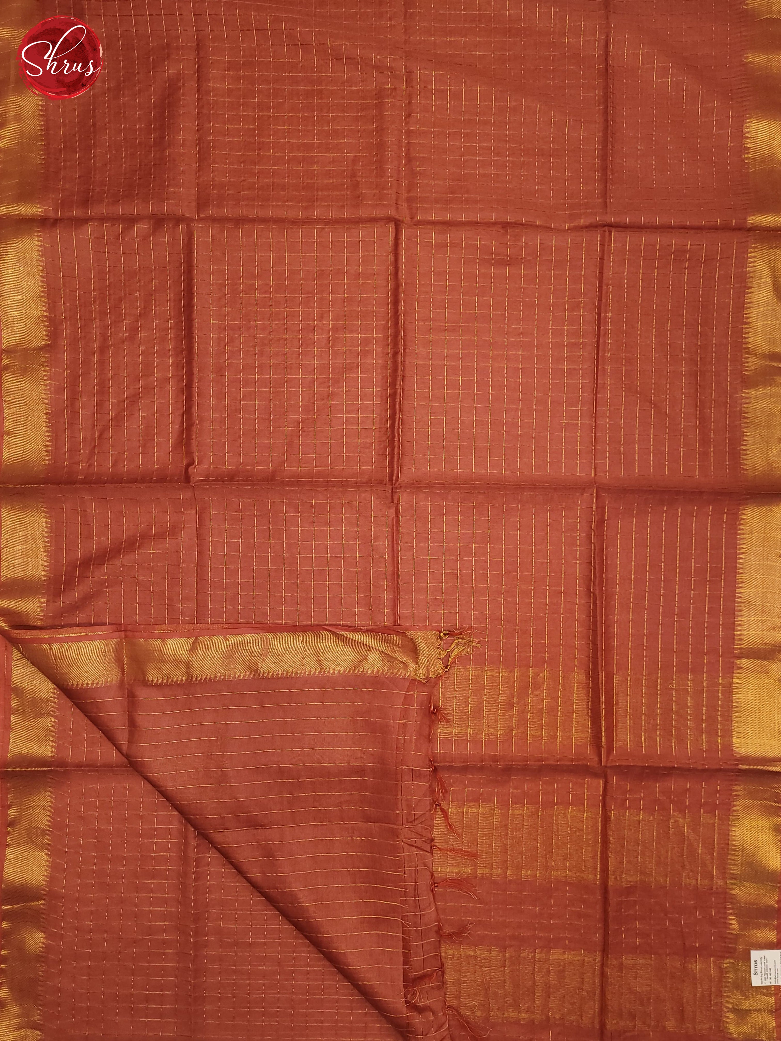 Dusty Red(Single Tone)- Semi Tussar Saree - Shop on ShrusEternity.com