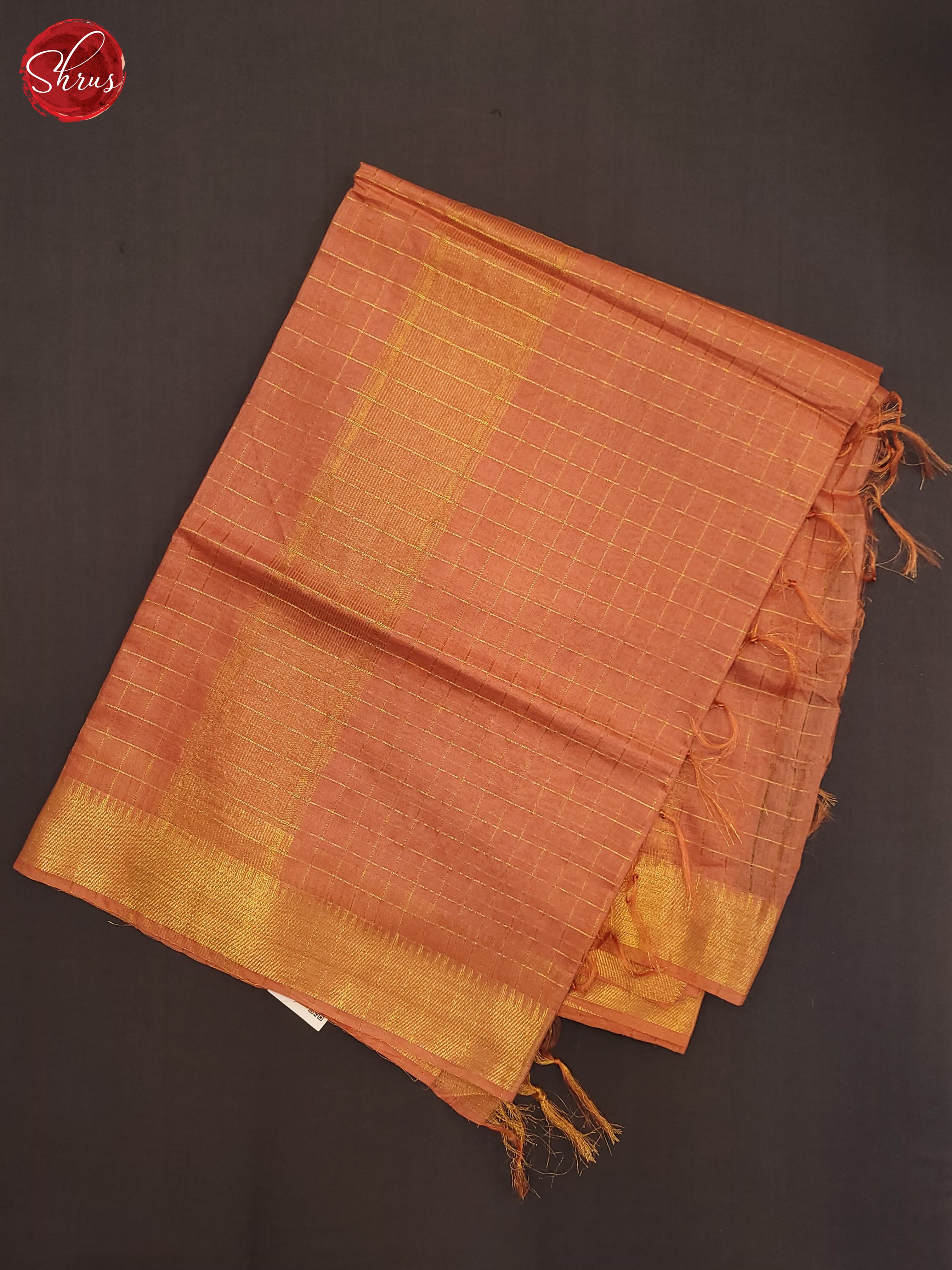 Peach(Single Tone) - Semi Tussar Saree - Shop on ShrusEternity.com
