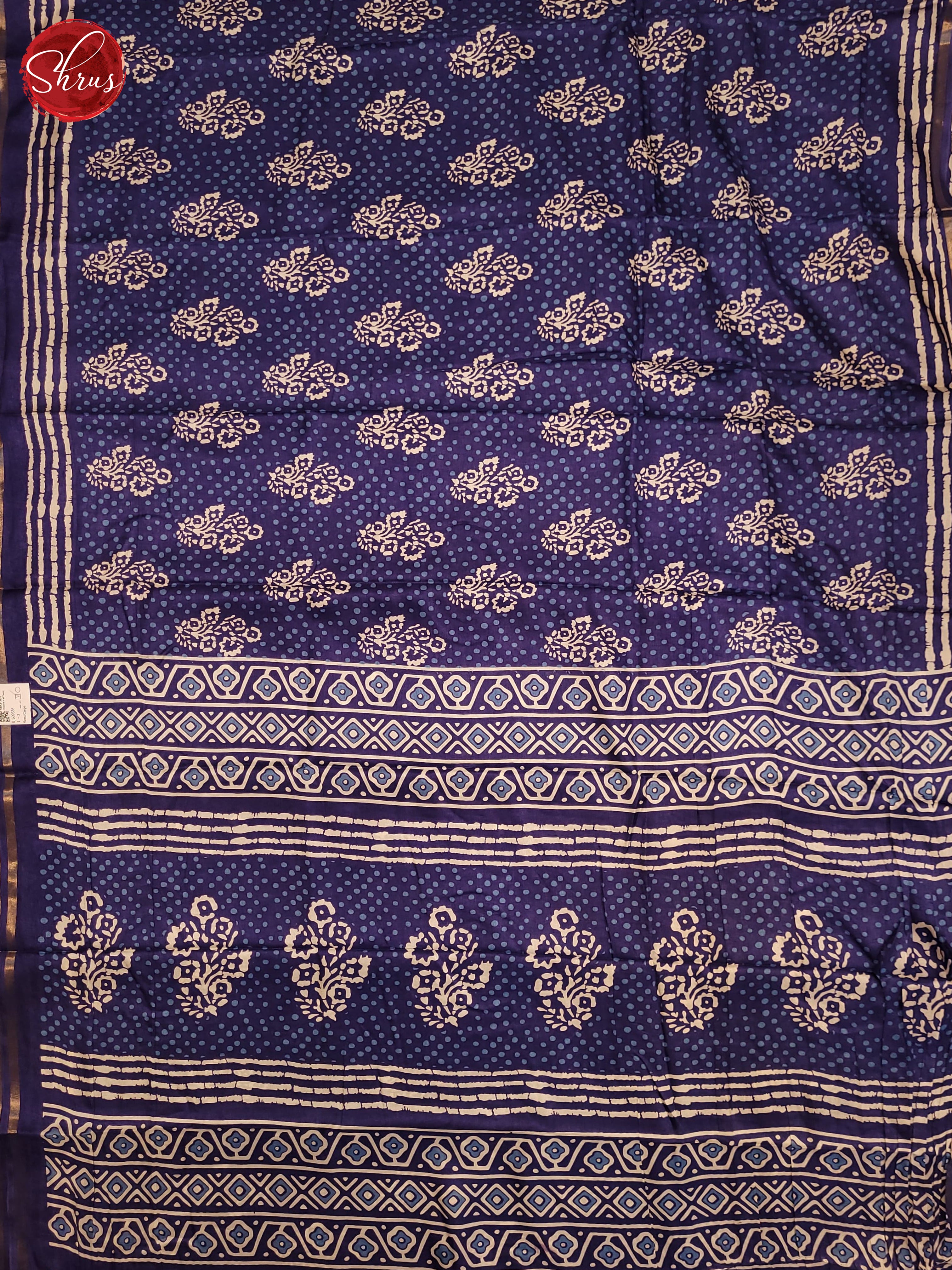 Blue(Single Tone) - Semi Crepe Saree - Shop on ShrusEternity.com