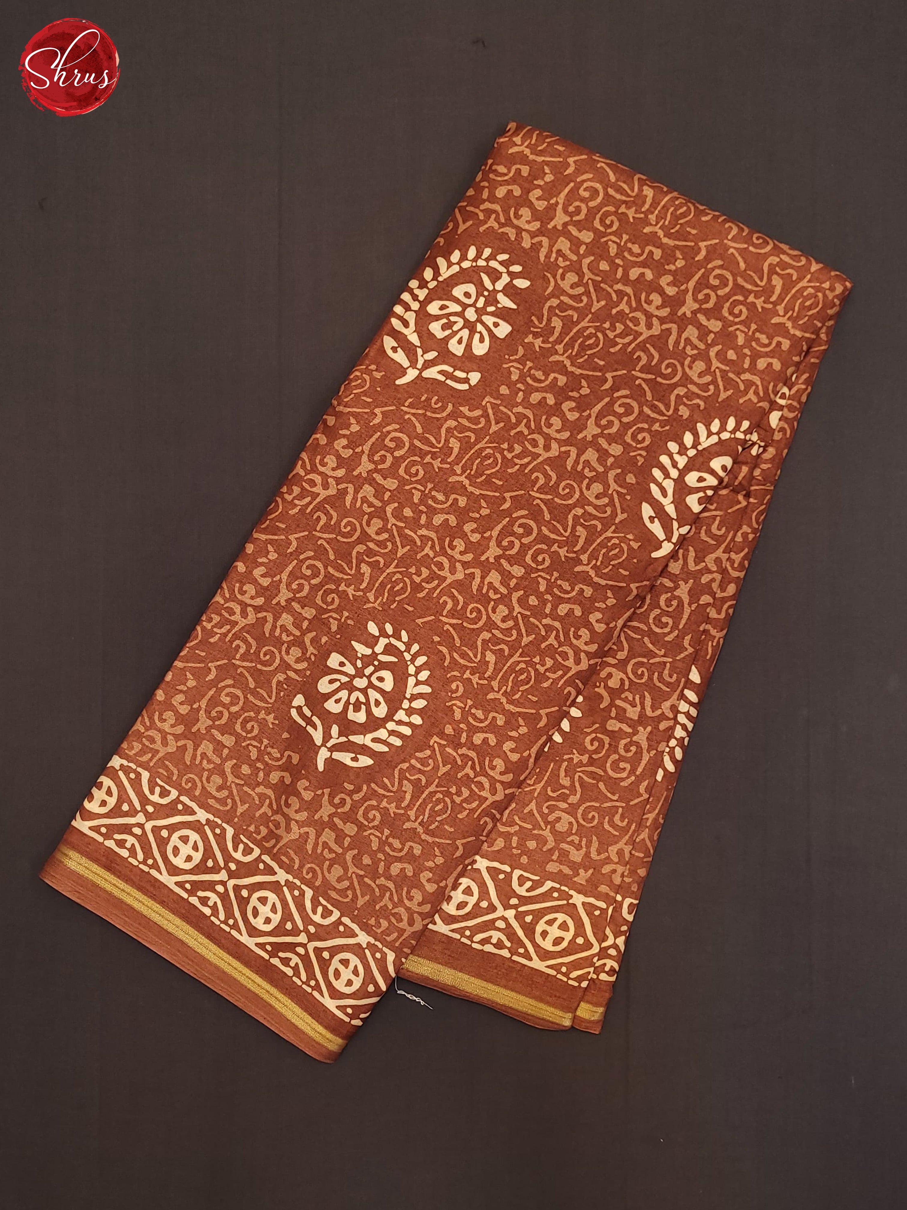 Brown(SIngle Tone) - Semi Crepe Saree - Shop on ShrusEternity.com