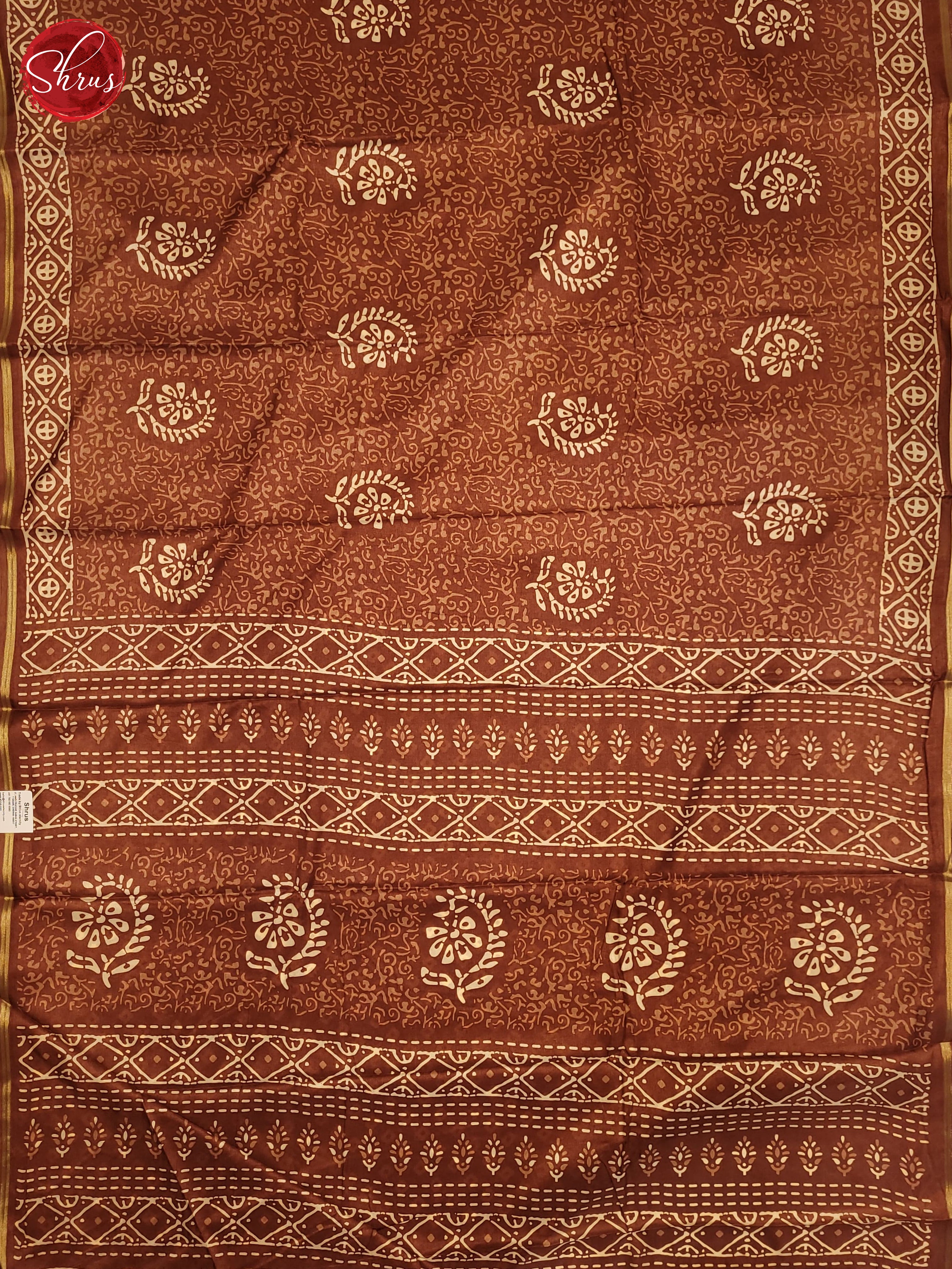 Brown(SIngle Tone) - Semi Crepe Saree - Shop on ShrusEternity.com