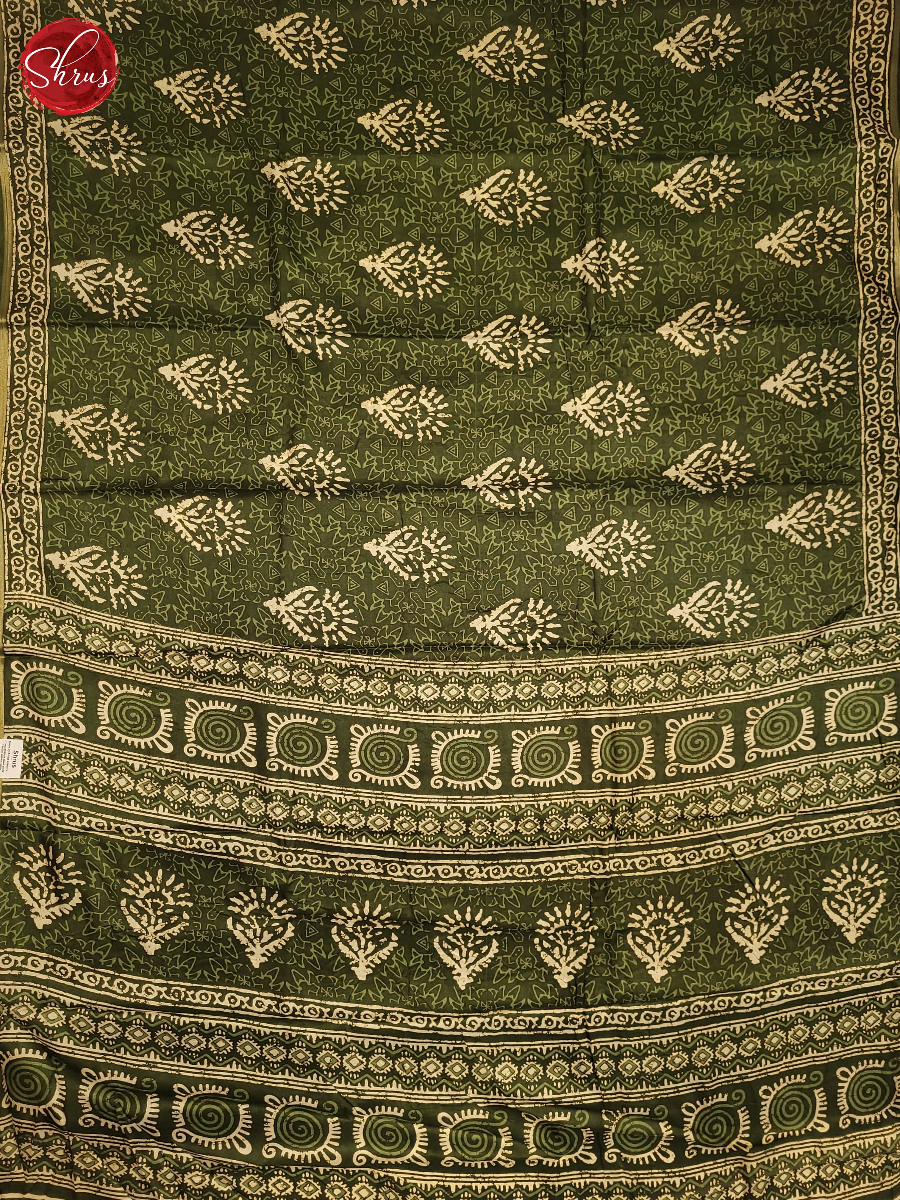 Green(Single Tone)- Semi Crepe Saree - Shop on ShrusEternity.com