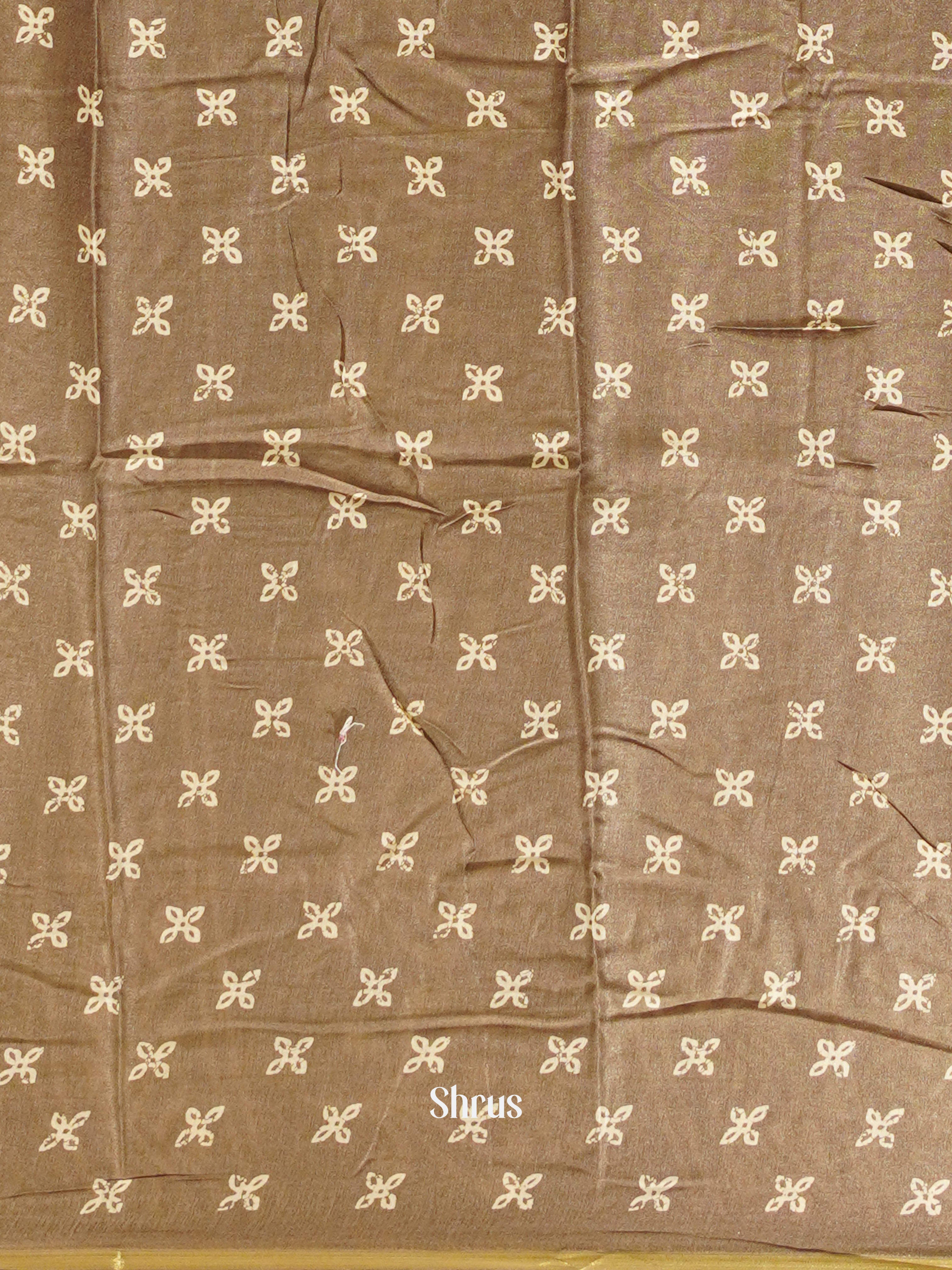 Brown(single tone) - Semi crepe Saree - Shop on ShrusEternity.com