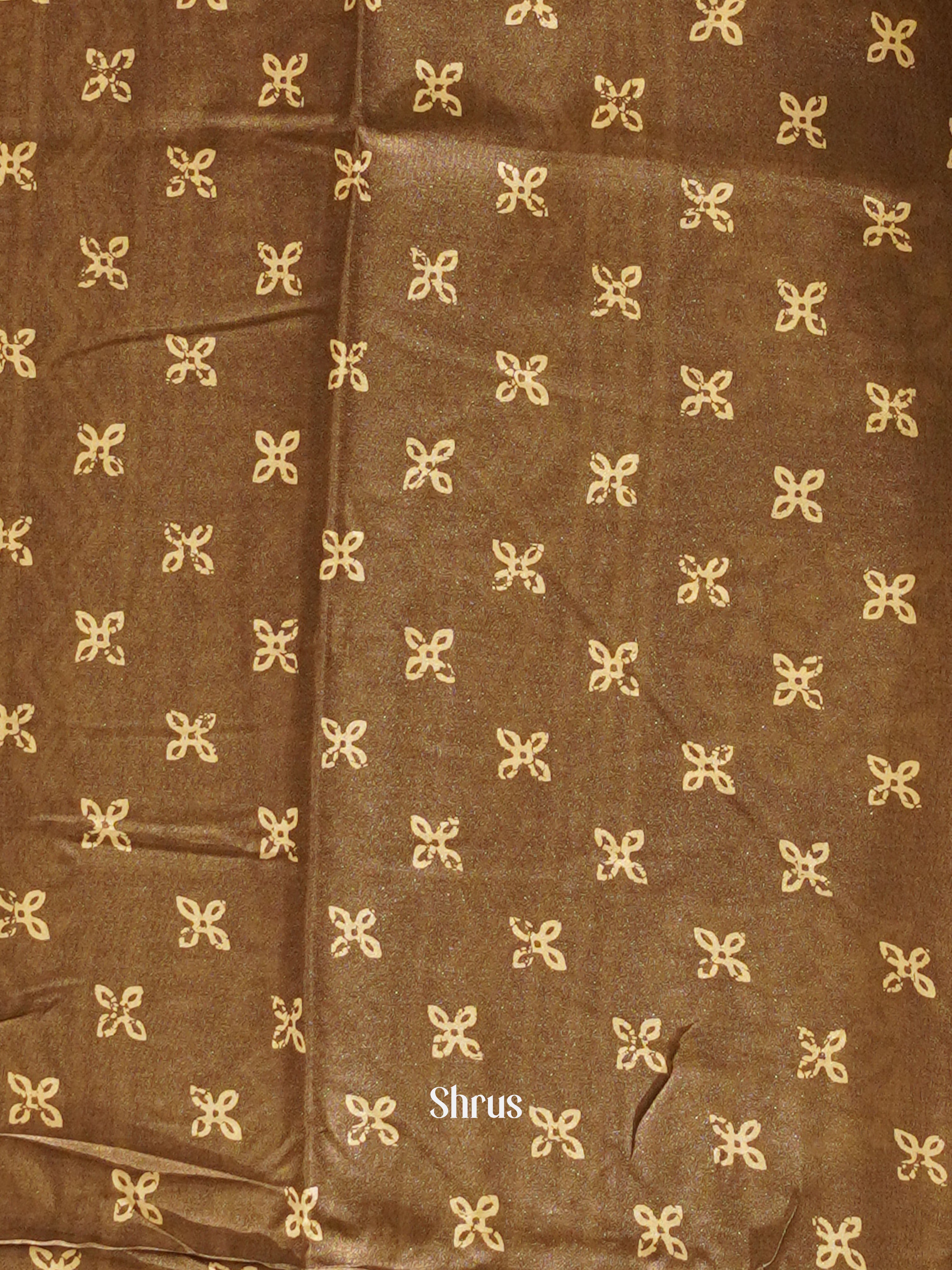 Light Brown(single Tone) - Semi Crepe Saree - Shop on ShrusEternity.com