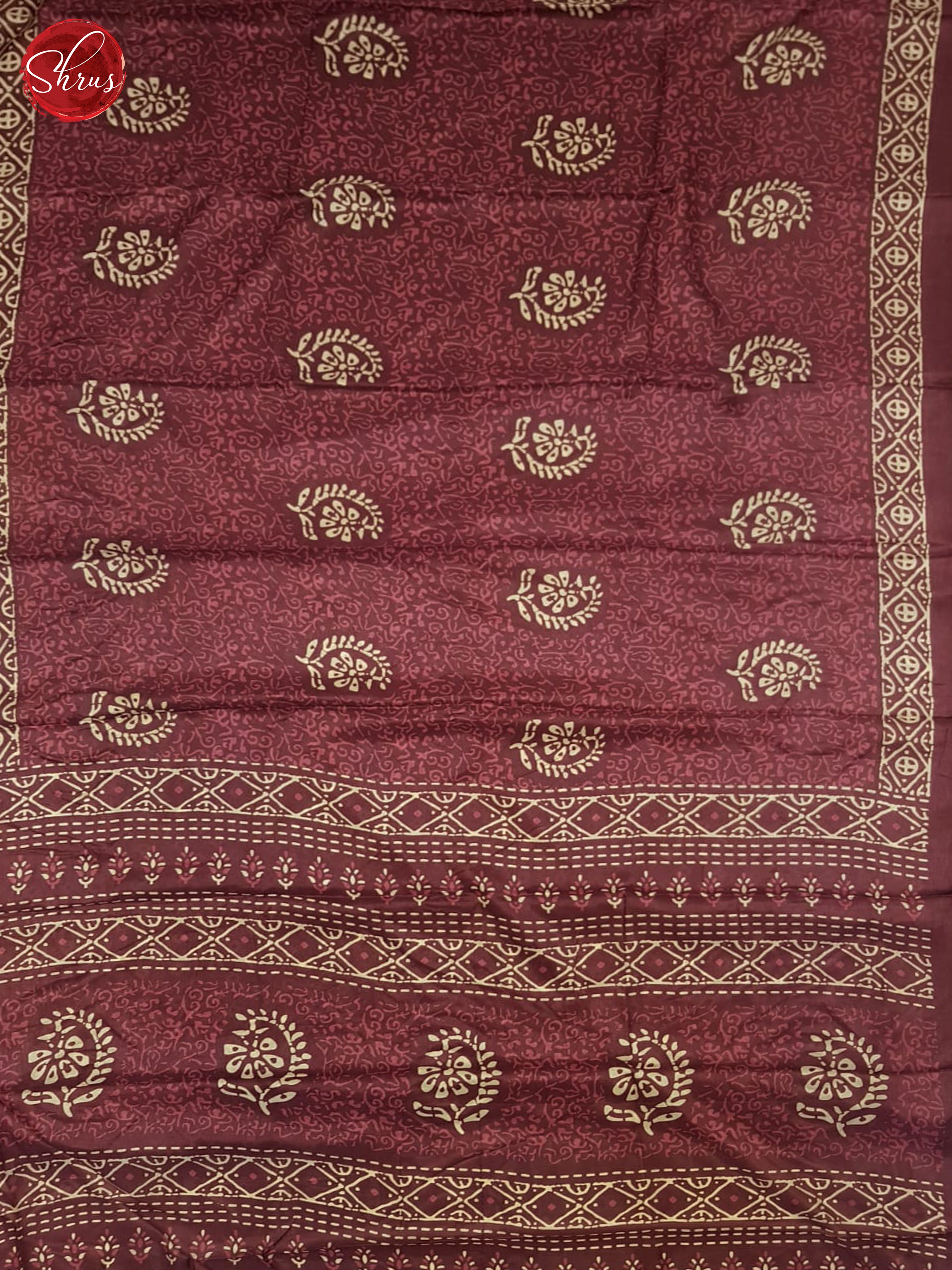 Dusty Wine(Single Tone) - Semi Crepe Saree - Shop on ShrusEternity.com