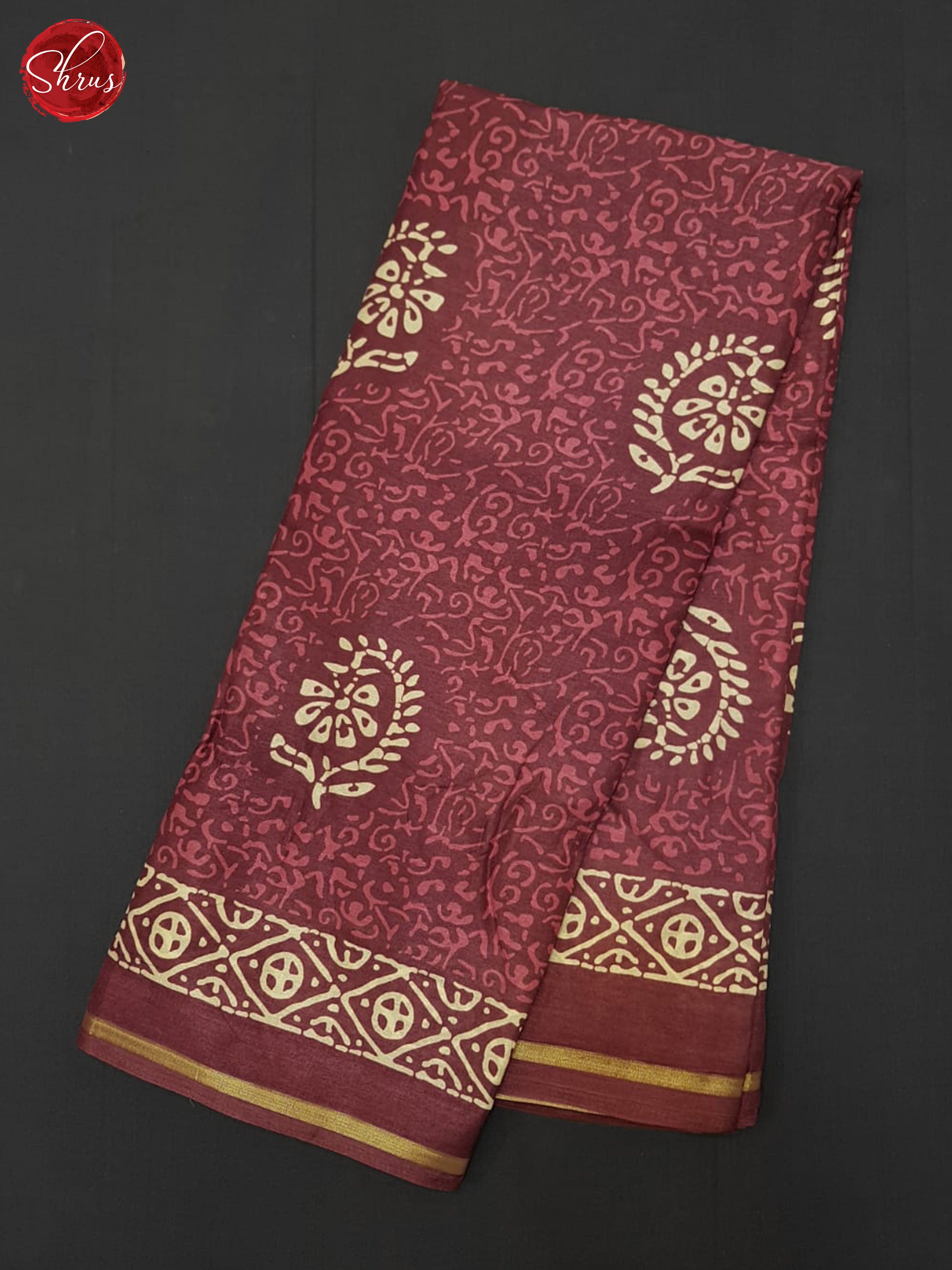 Dusty Wine(Single Tone) - Semi Crepe Saree - Shop on ShrusEternity.com