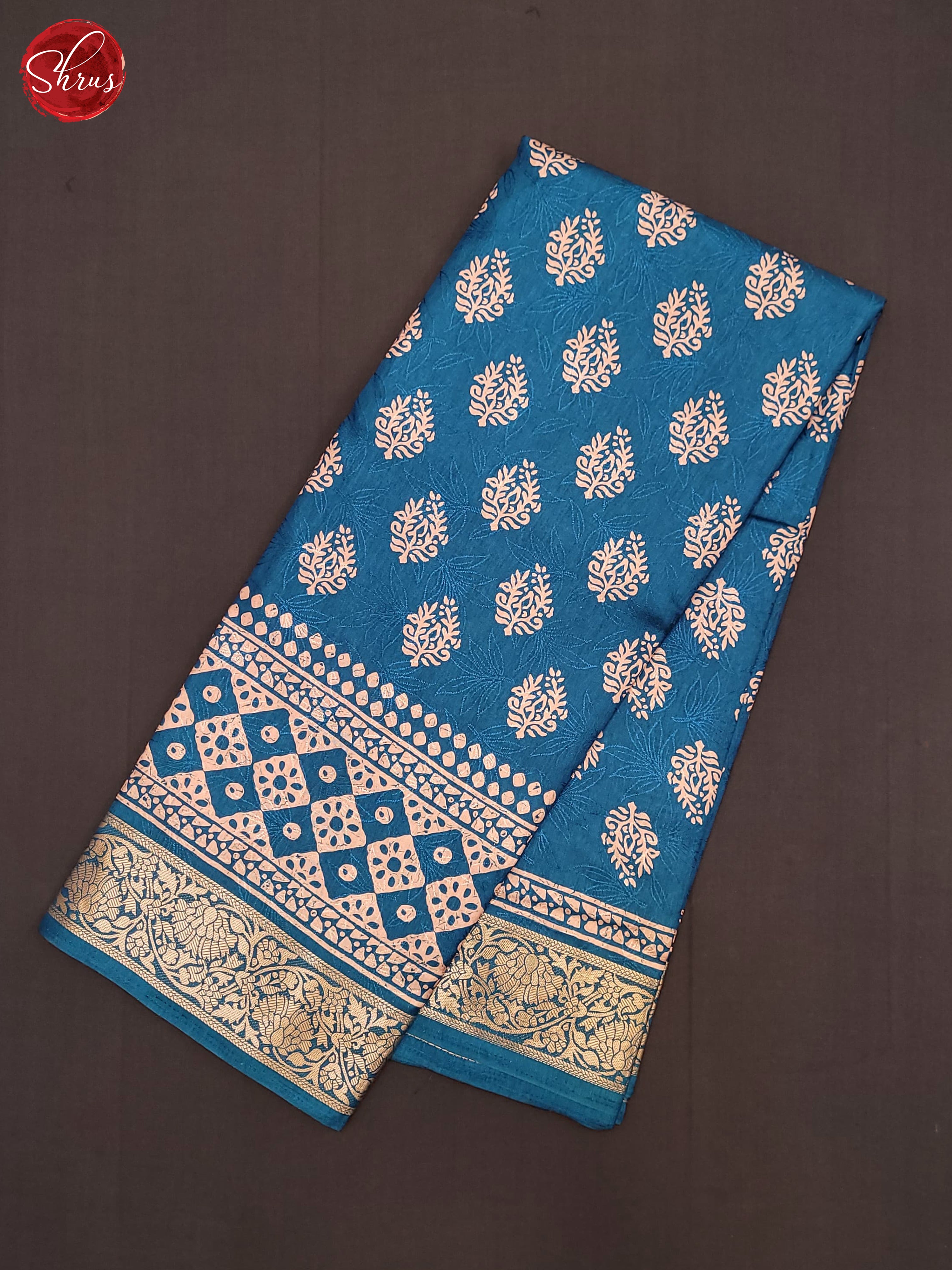 Blue(Single Tone) - Semi Crepe Saree - Shop on ShrusEternity.com