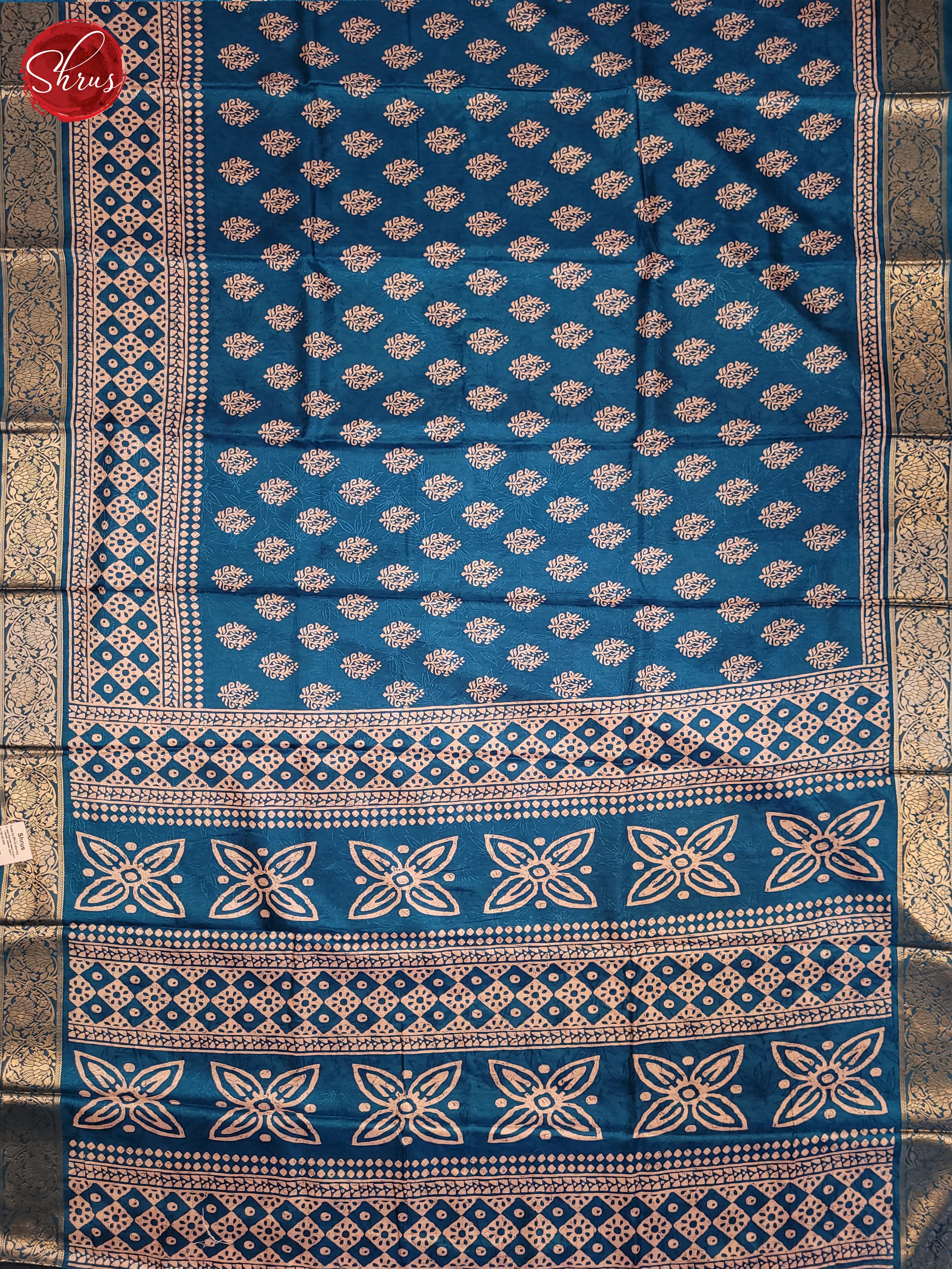 Blue(Single Tone) - Semi Crepe Saree - Shop on ShrusEternity.com