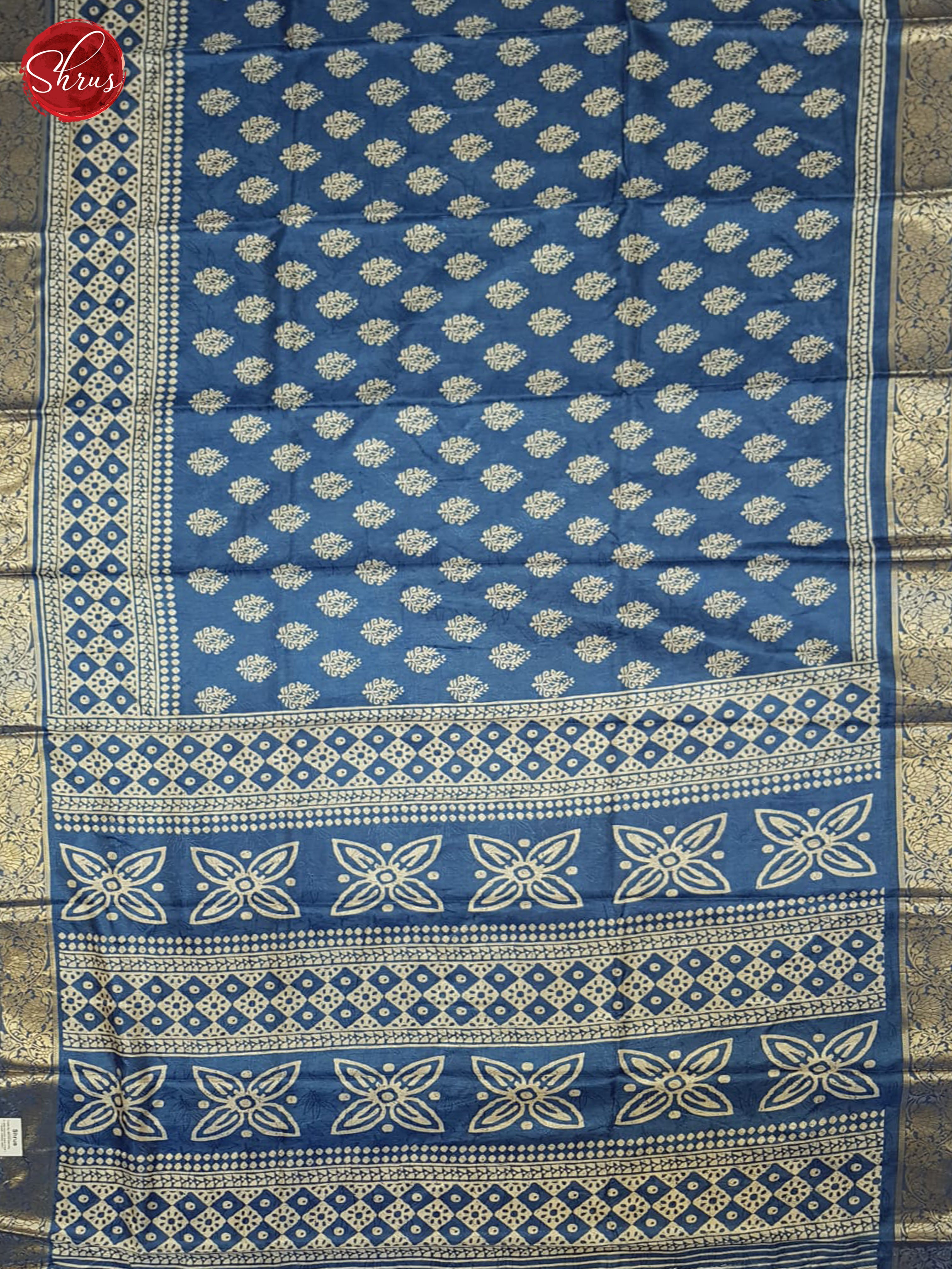 Blue(Single Tone)- Semi crepe Saree - Shop on ShrusEternity.com