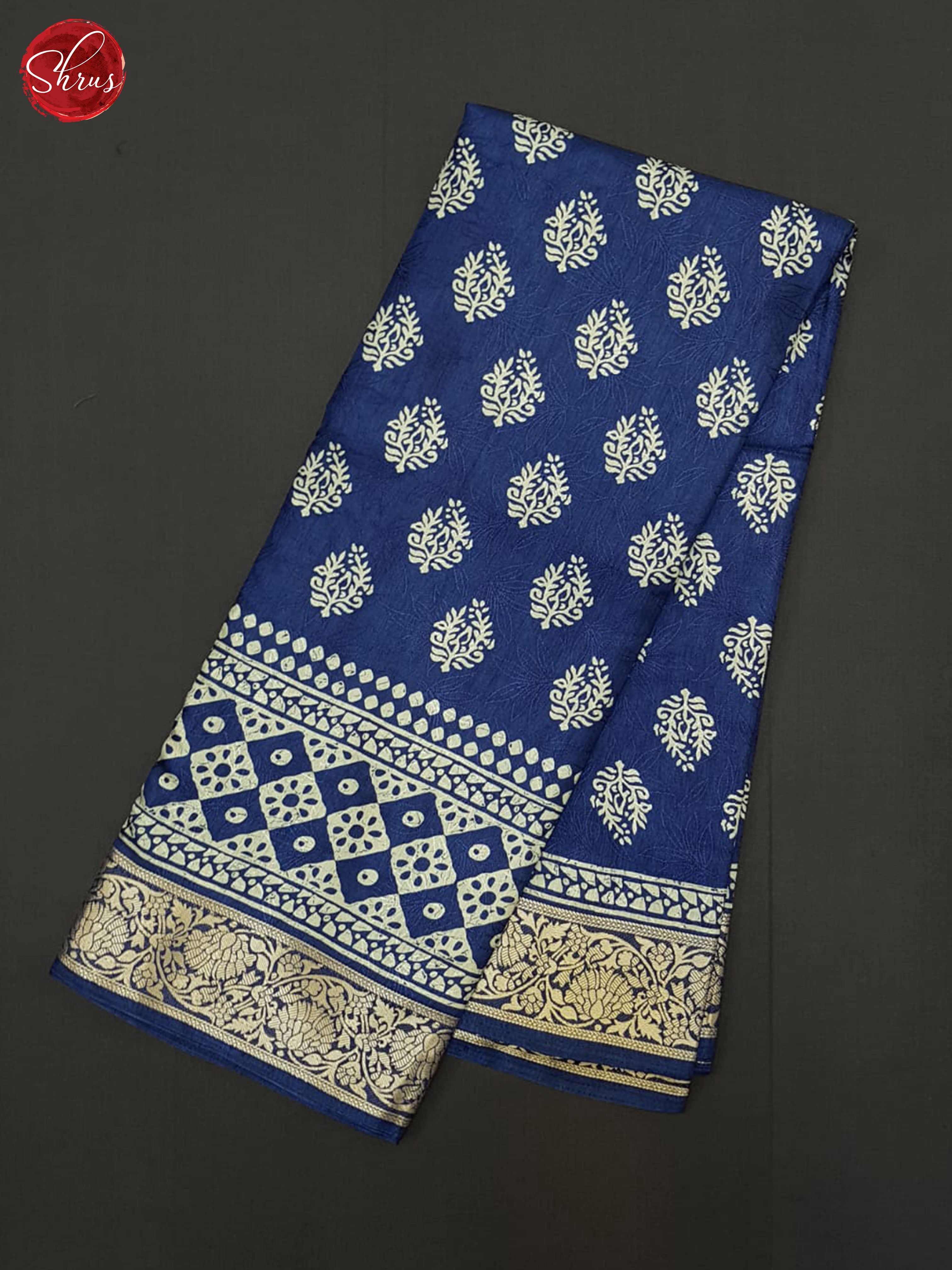 Blue(SIngle Tone) - Semi crepe Saree - Shop on ShrusEternity.com