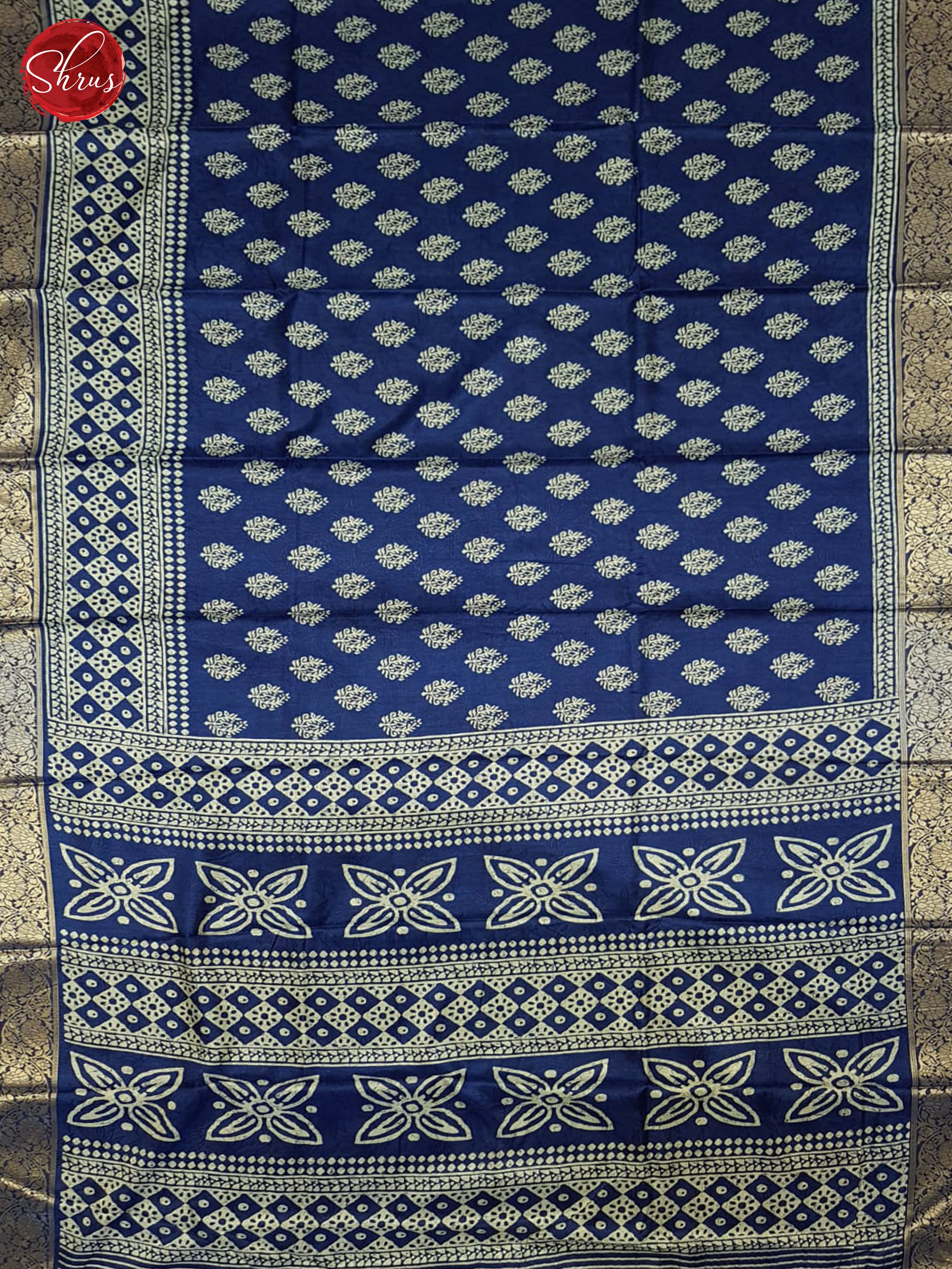 Blue(SIngle Tone) - Semi crepe Saree - Shop on ShrusEternity.com