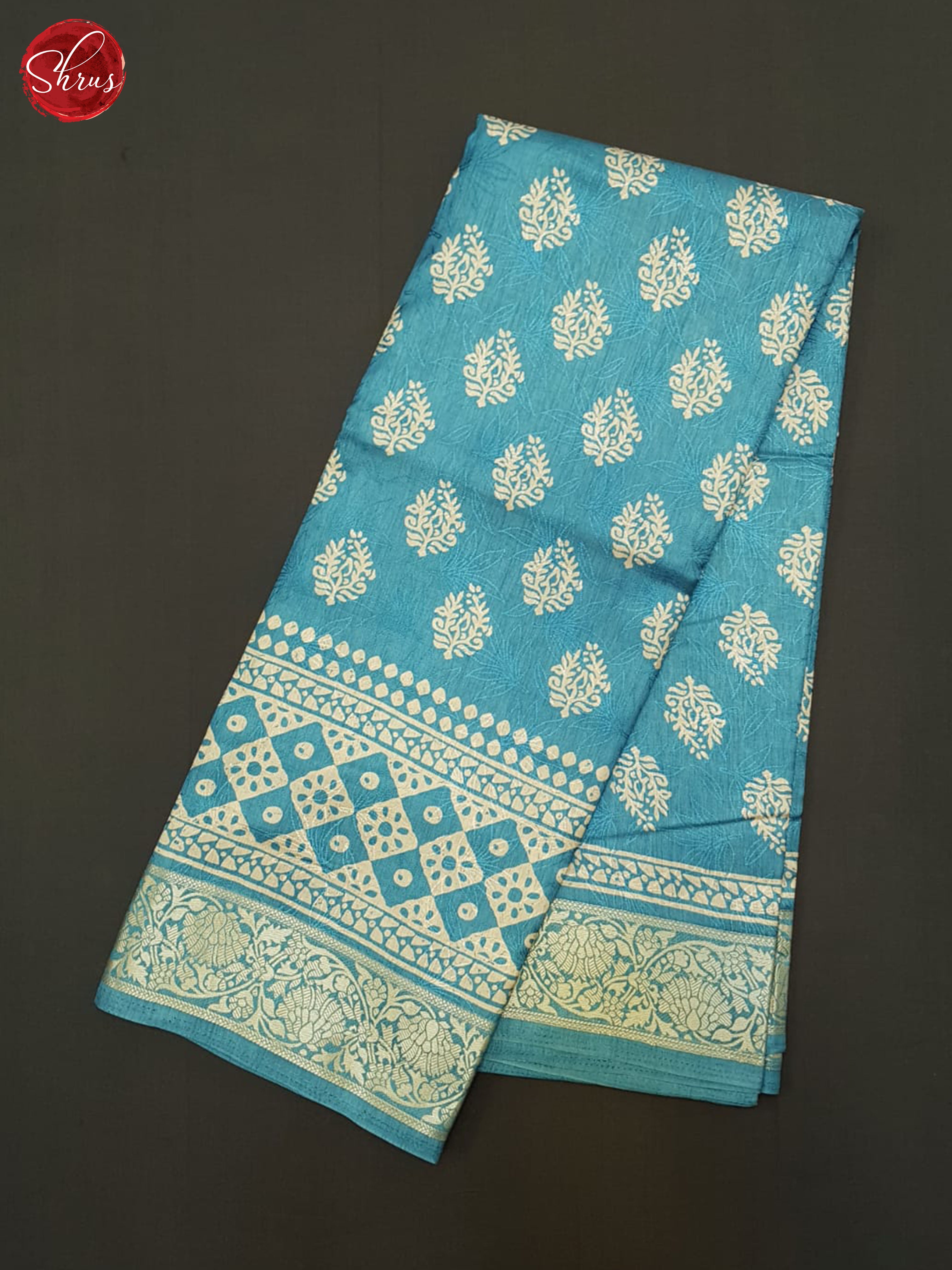 Blue(SIngle Tone) - Semi Crepe Saree - Shop on ShrusEternity.com