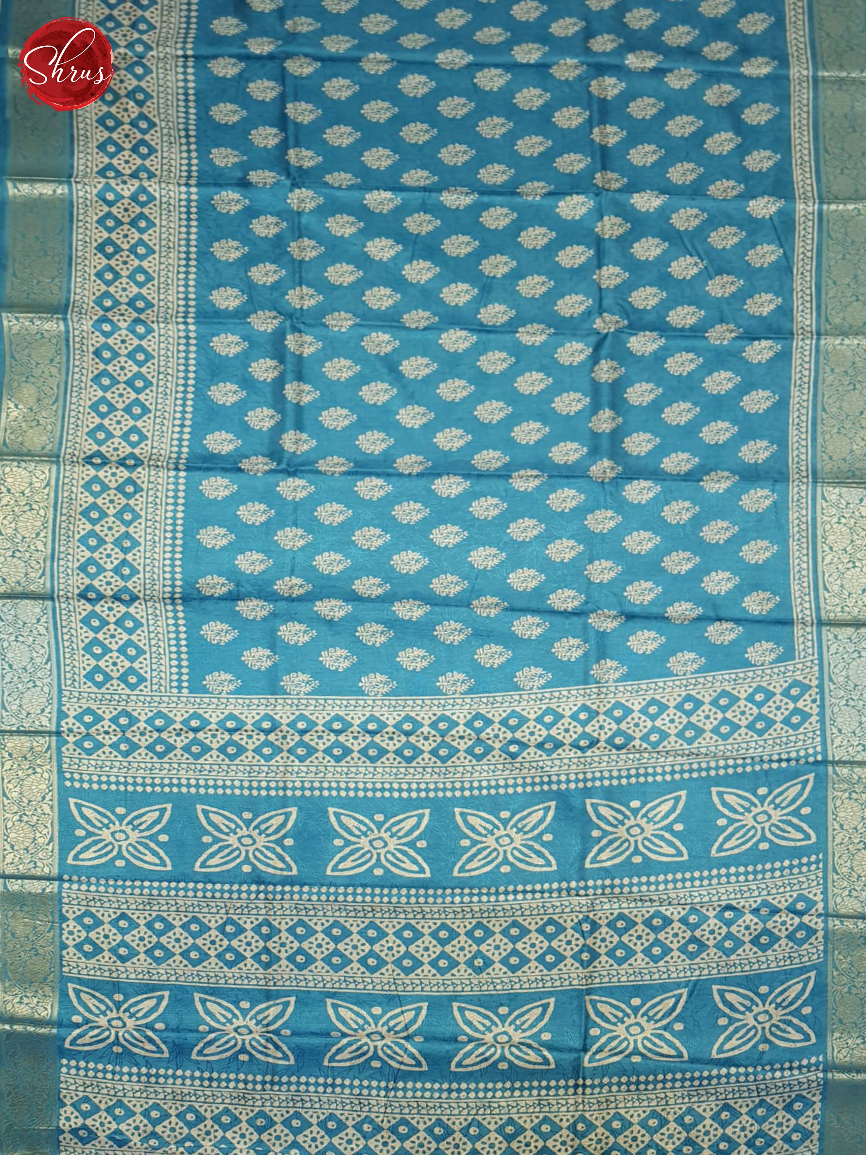 Blue(SIngle Tone) - Semi Crepe Saree - Shop on ShrusEternity.com
