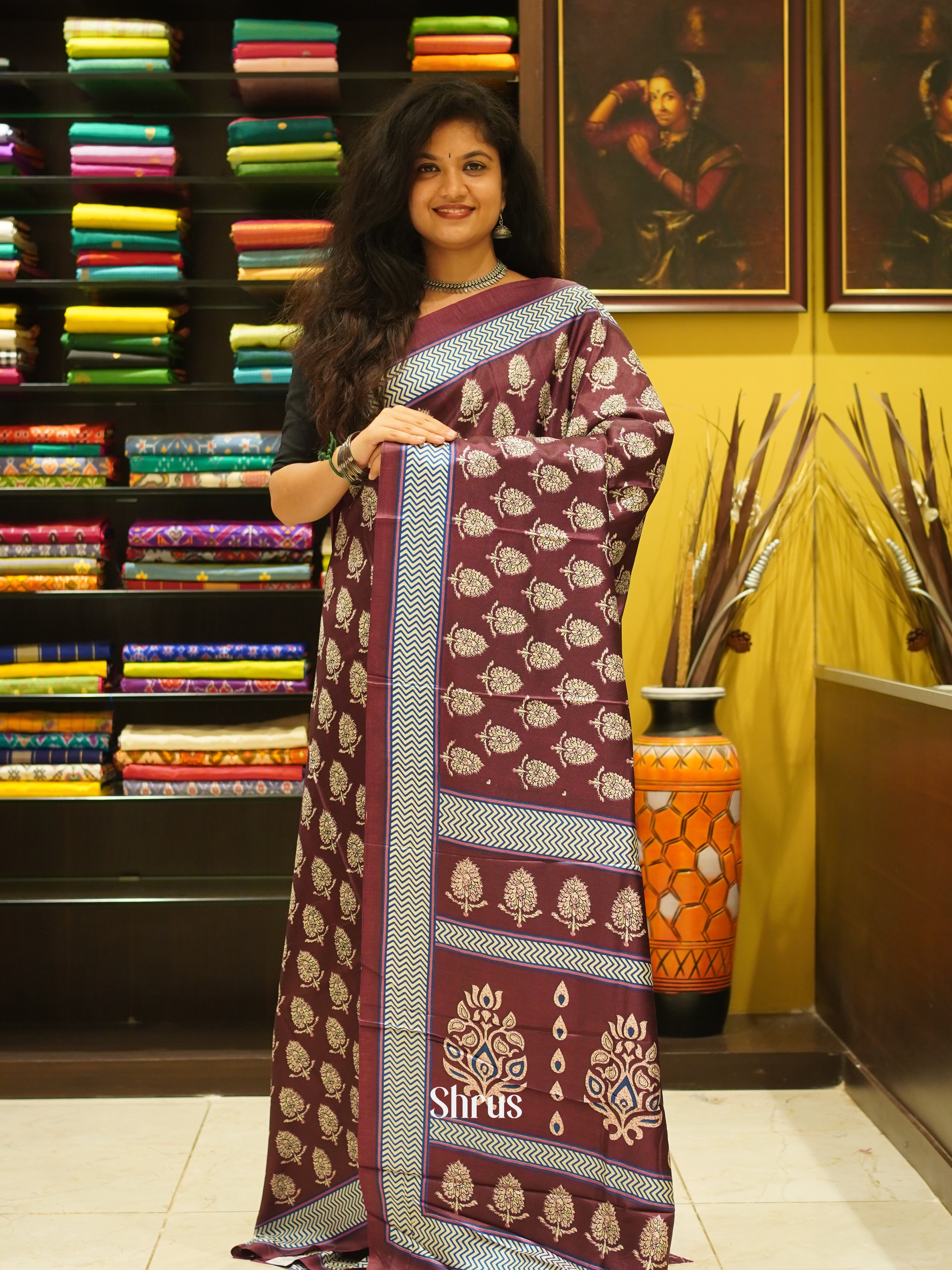 Majenta pink(Single Tone) - Semi Crepe Saree - Shop on ShrusEternity.com