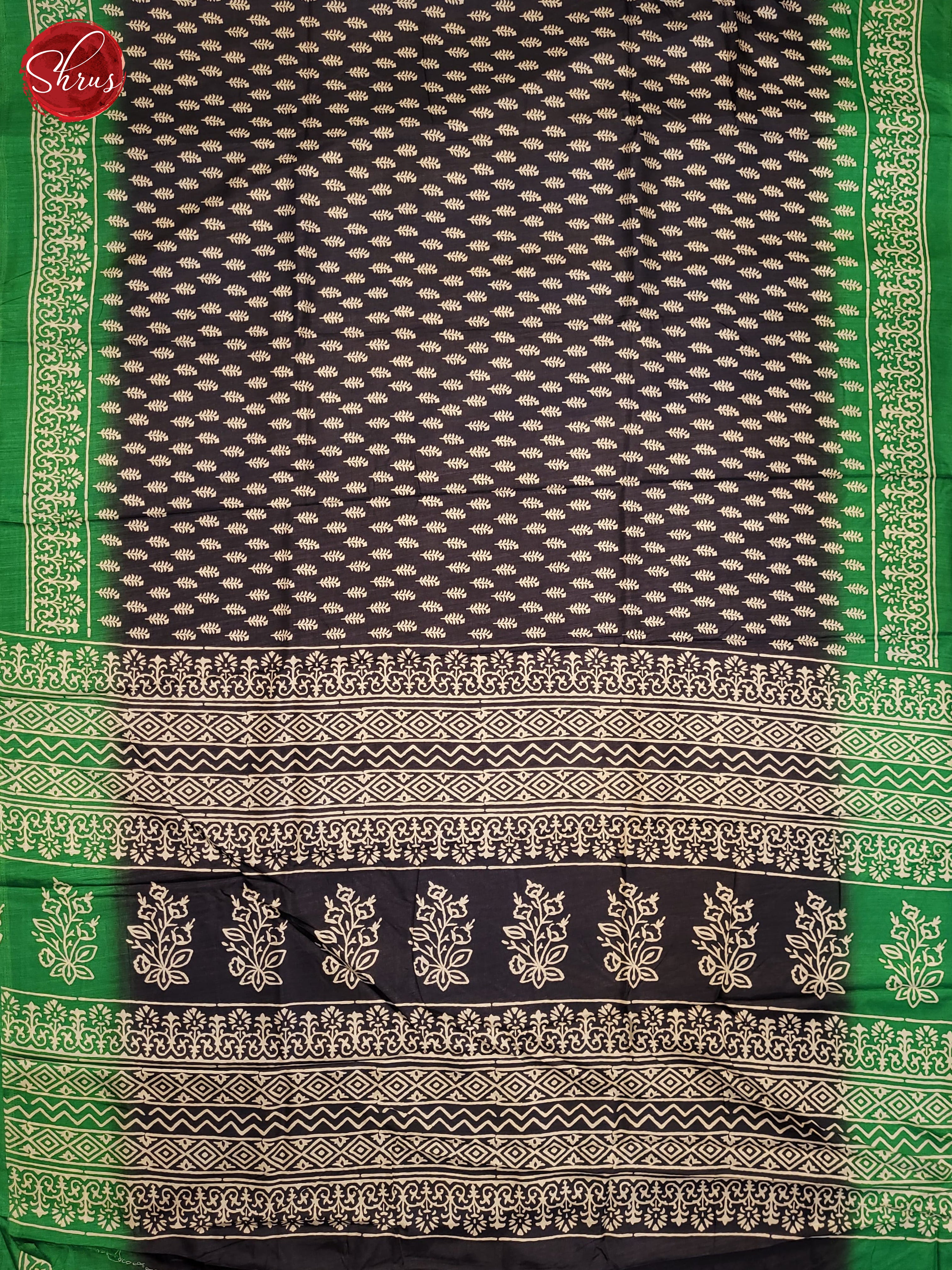 Black & Green- Semi Crepe Saree - Shop on ShrusEternity.com