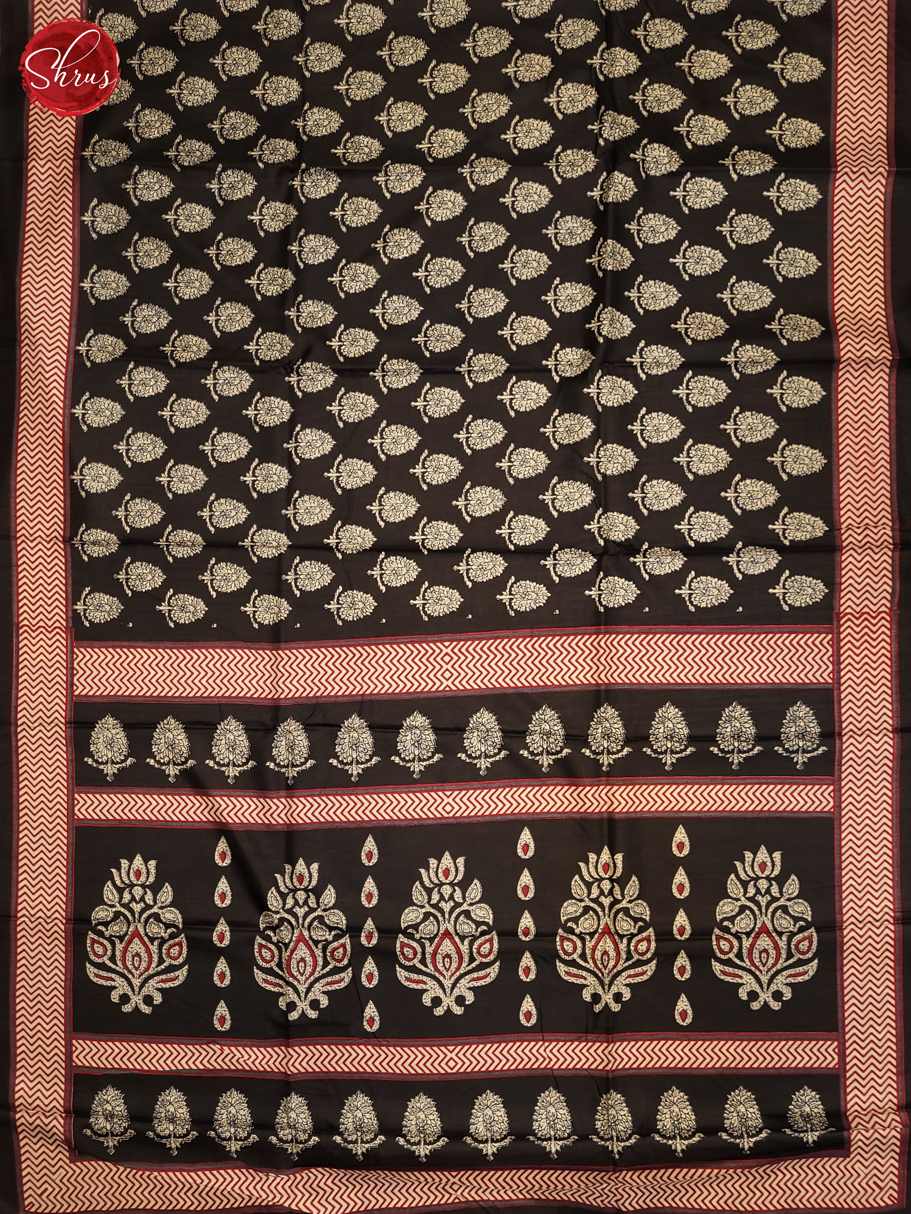 Black(SIngle Tone) - Semi Crepe Saree - Shop on ShrusEternity.com