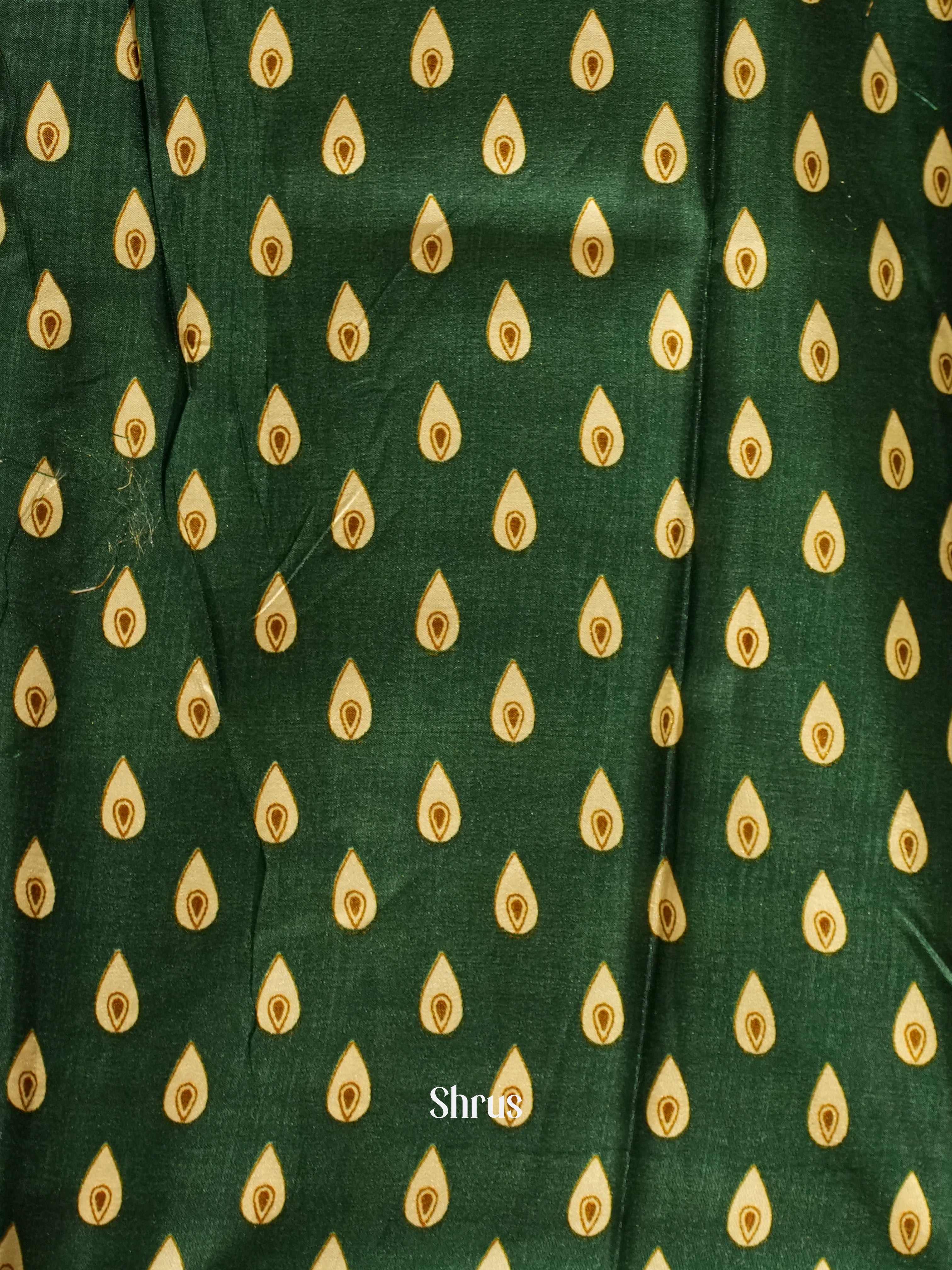 Bottle Green(Single Tone)- Semi Crepe Saree - Shop on ShrusEternity.com