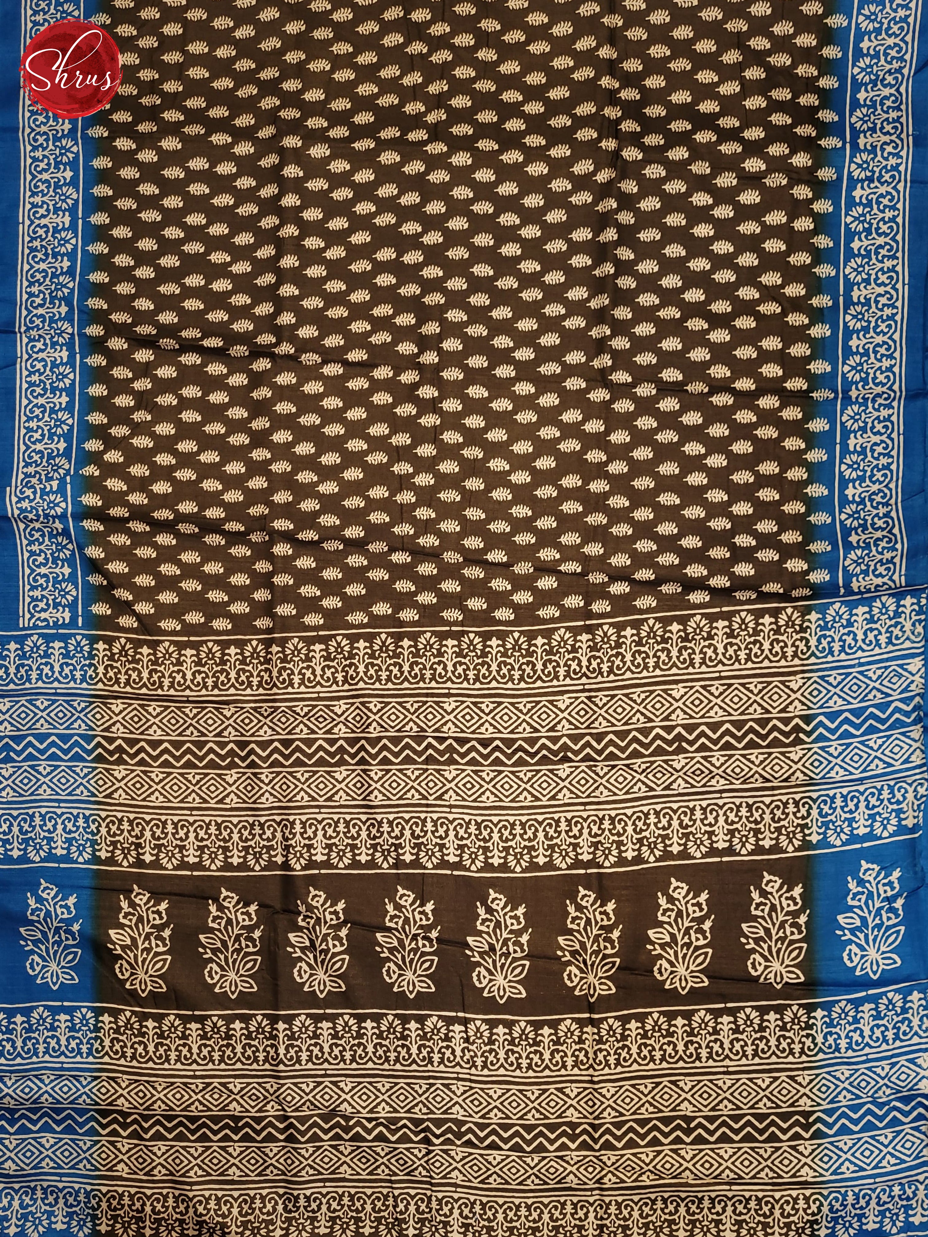 Brown & Blue - Semi Crepe Saree - Shop on ShrusEternity.com