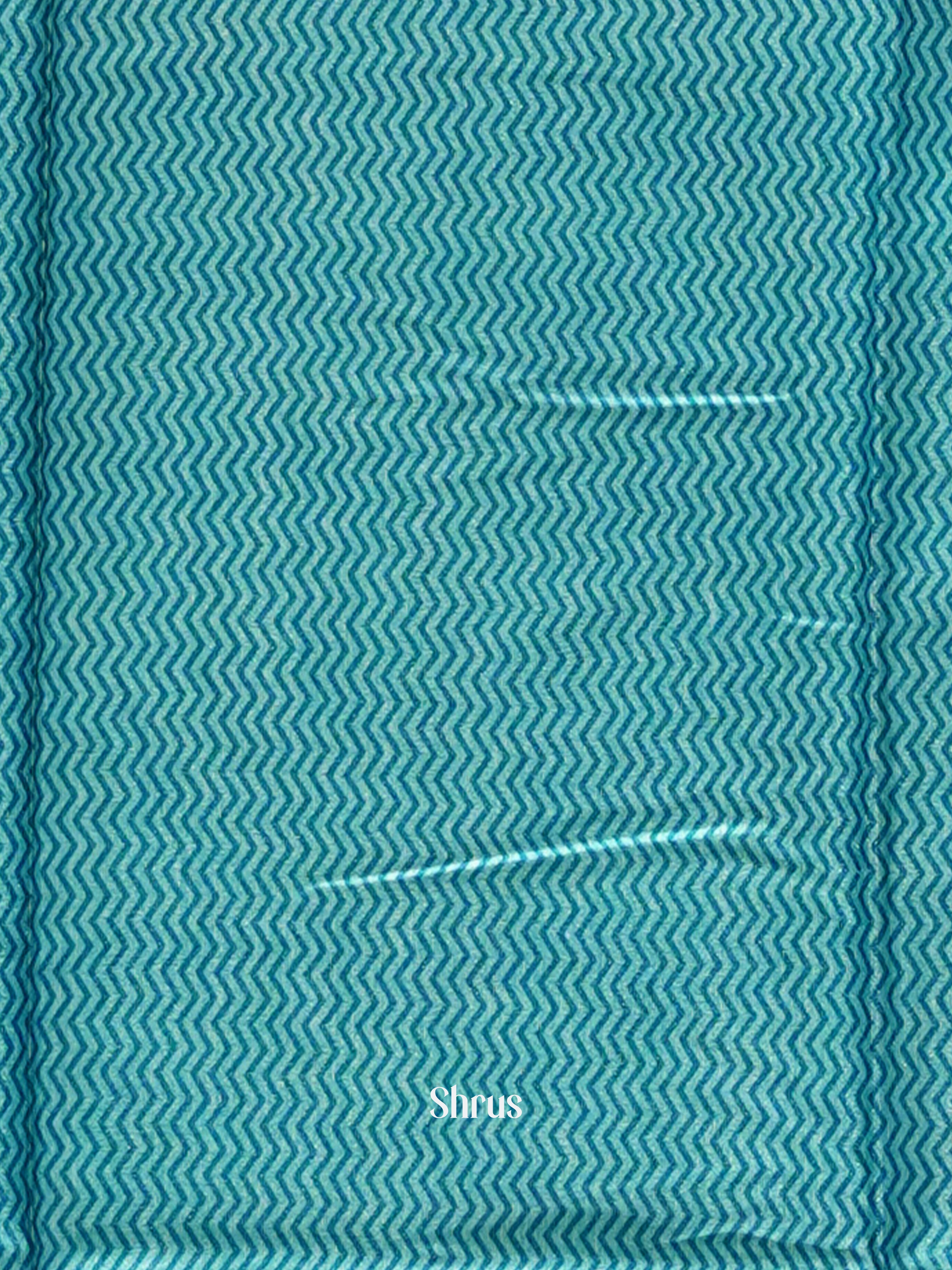 Blue & Teal - Semi Crepe Saree - Shop on ShrusEternity.com