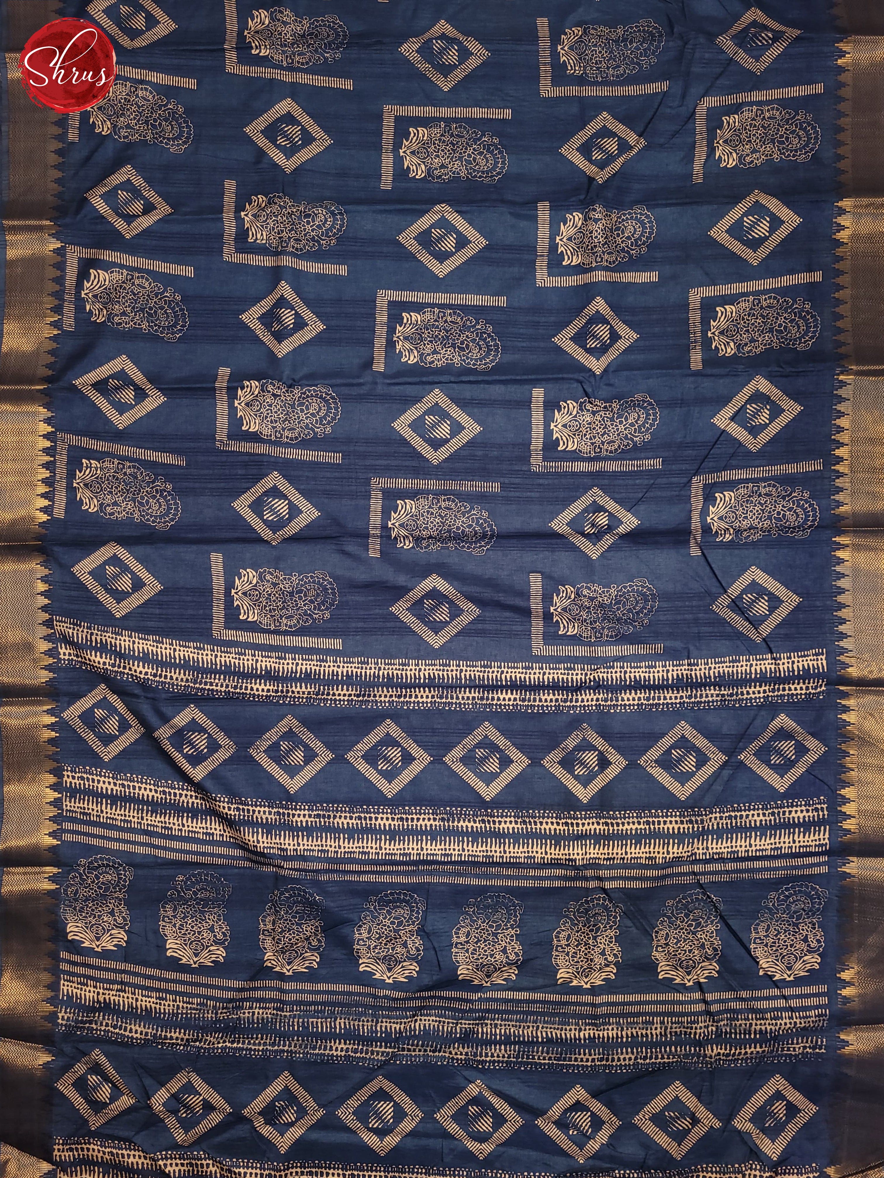 Blue(SIngle Tone)- Semi Crepe Saree - Shop on ShrusEternity.com
